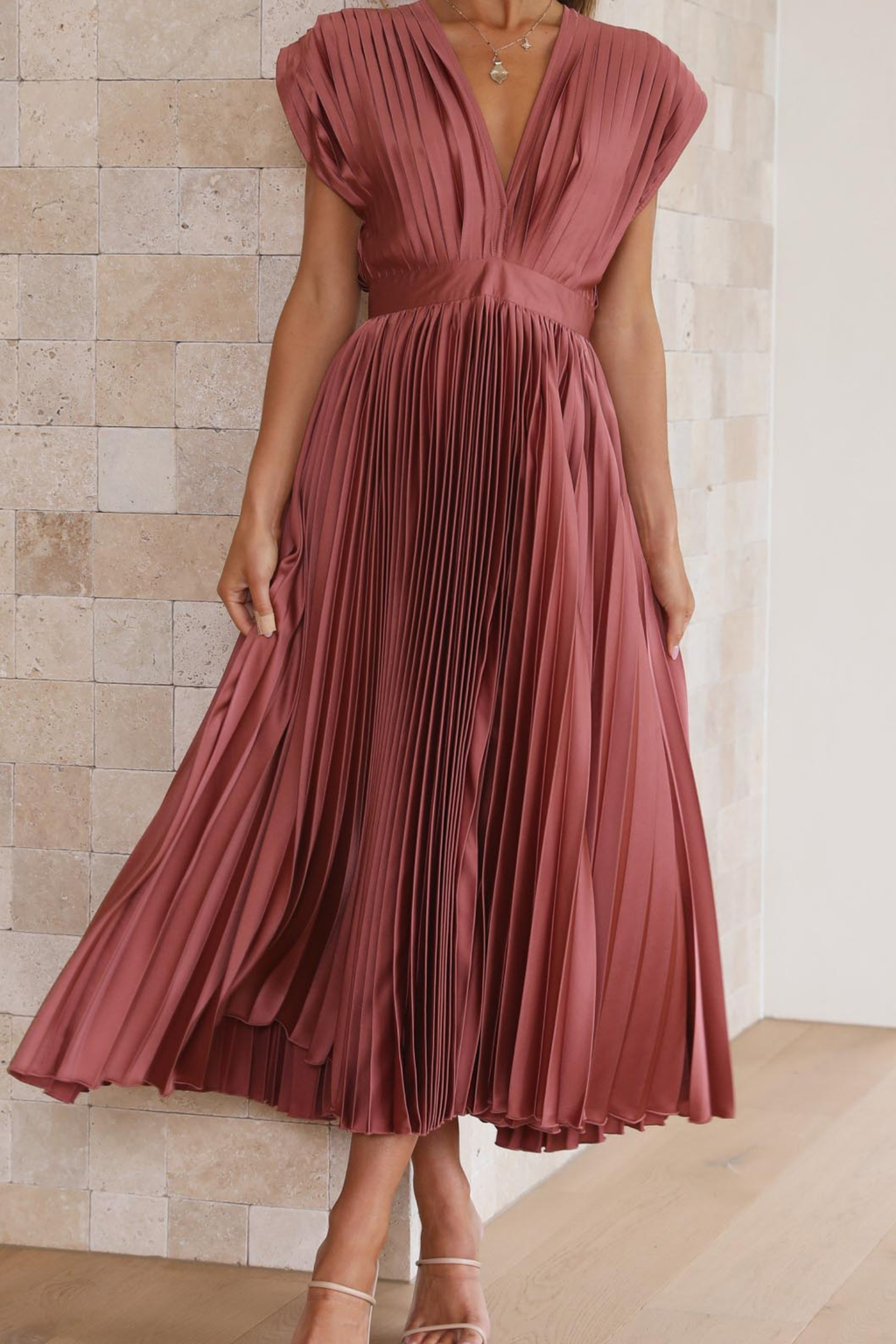 Flowy Pleated Maxi Dress