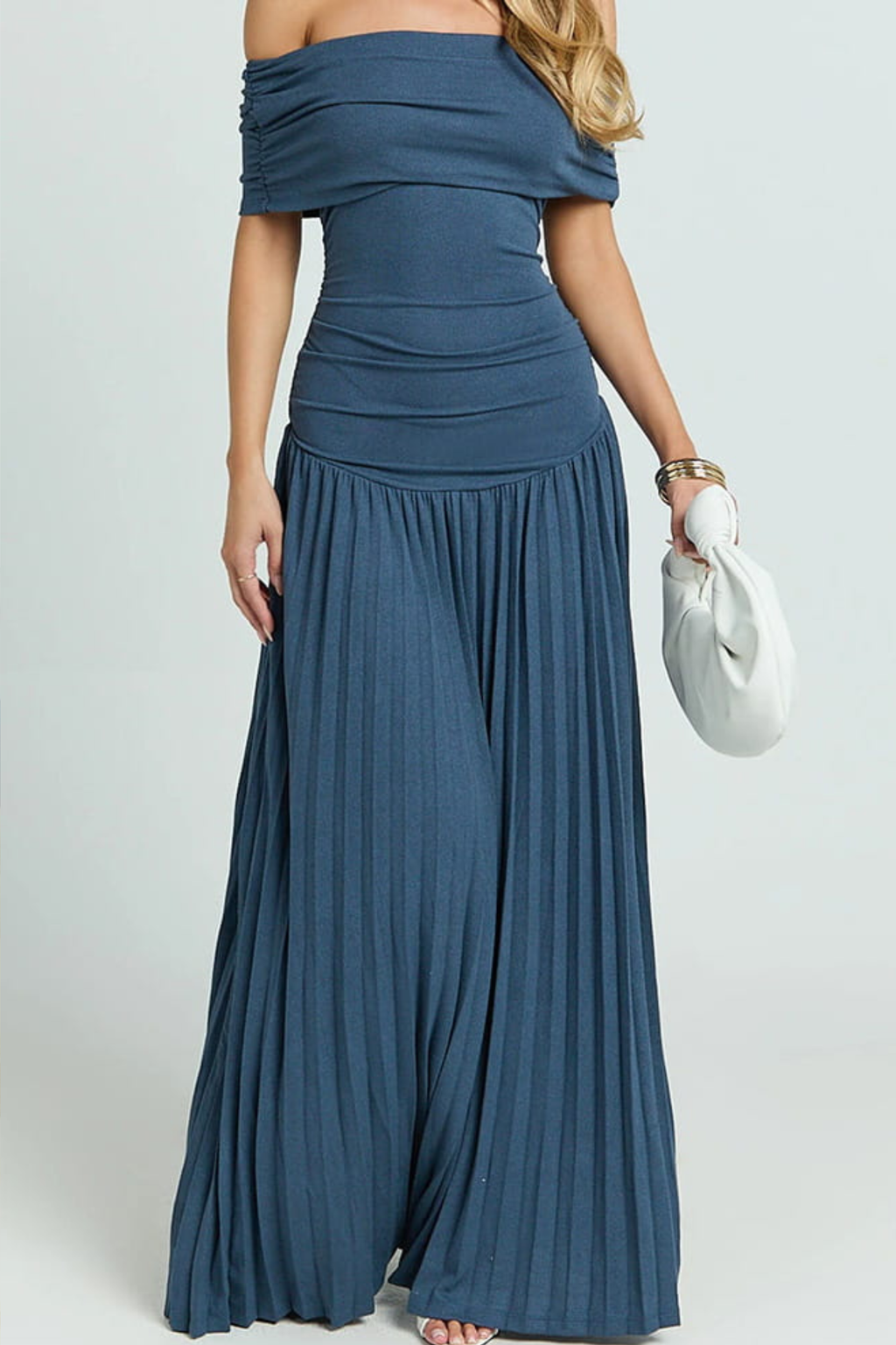 Romantic Off Shoulder Maxi Dress with Soft Flow
