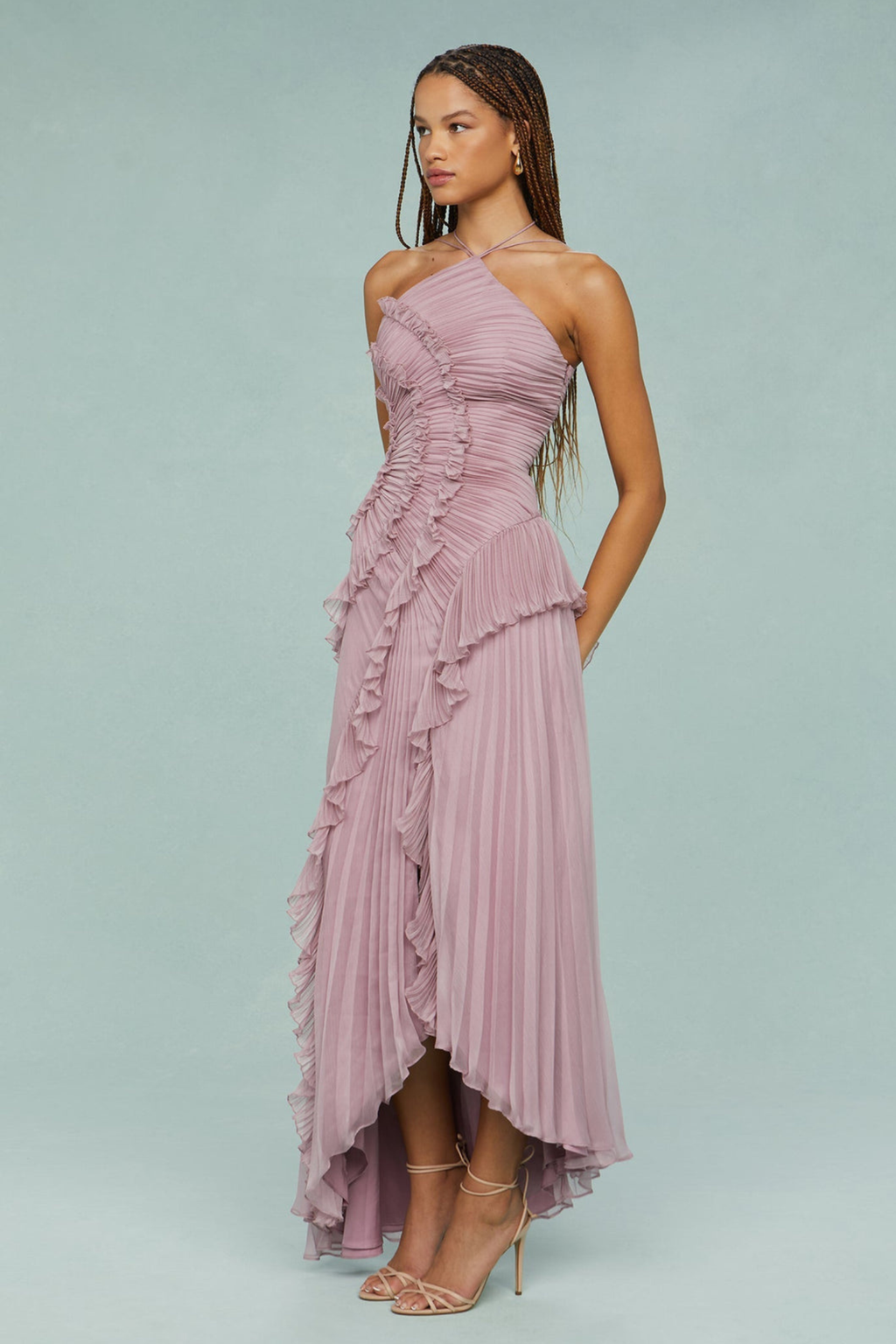 Refined Halter Neck Midi Dress