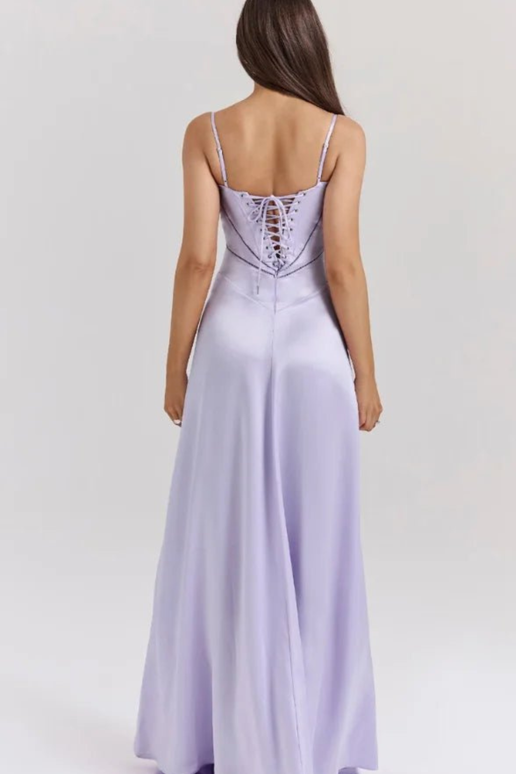 Corset Style Silky Satin Maxi Dress