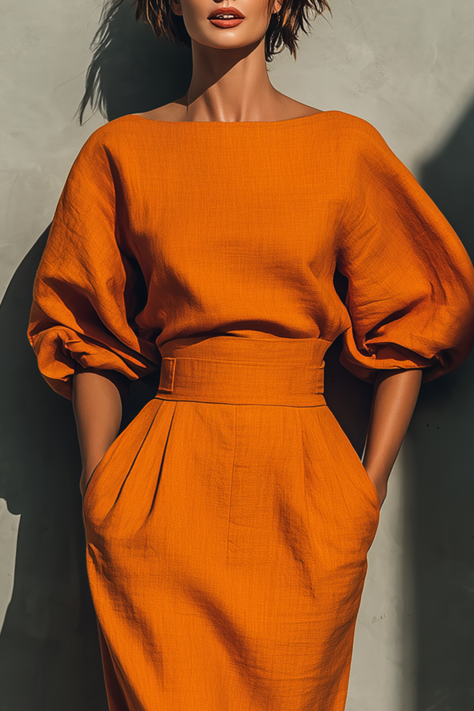 Orange Midi Dress