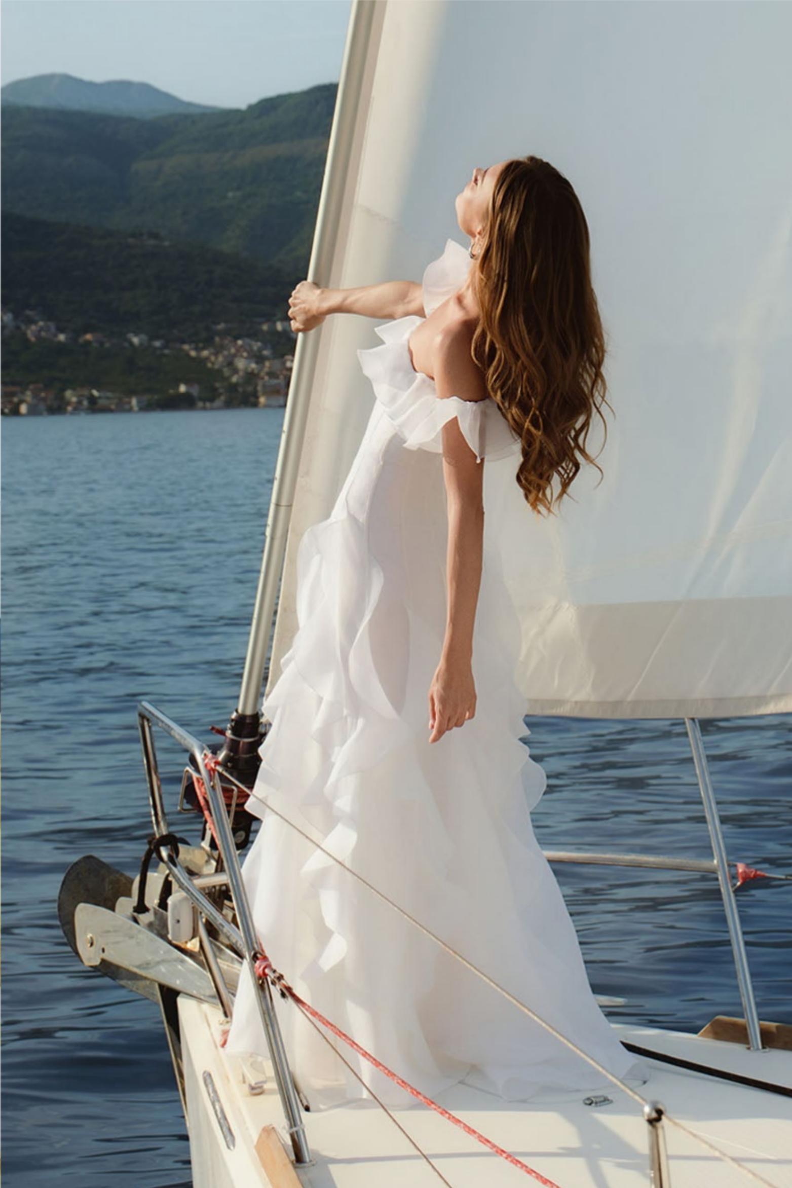 Frill Off Shoulder Maxi Dress with Romantic Silhouette