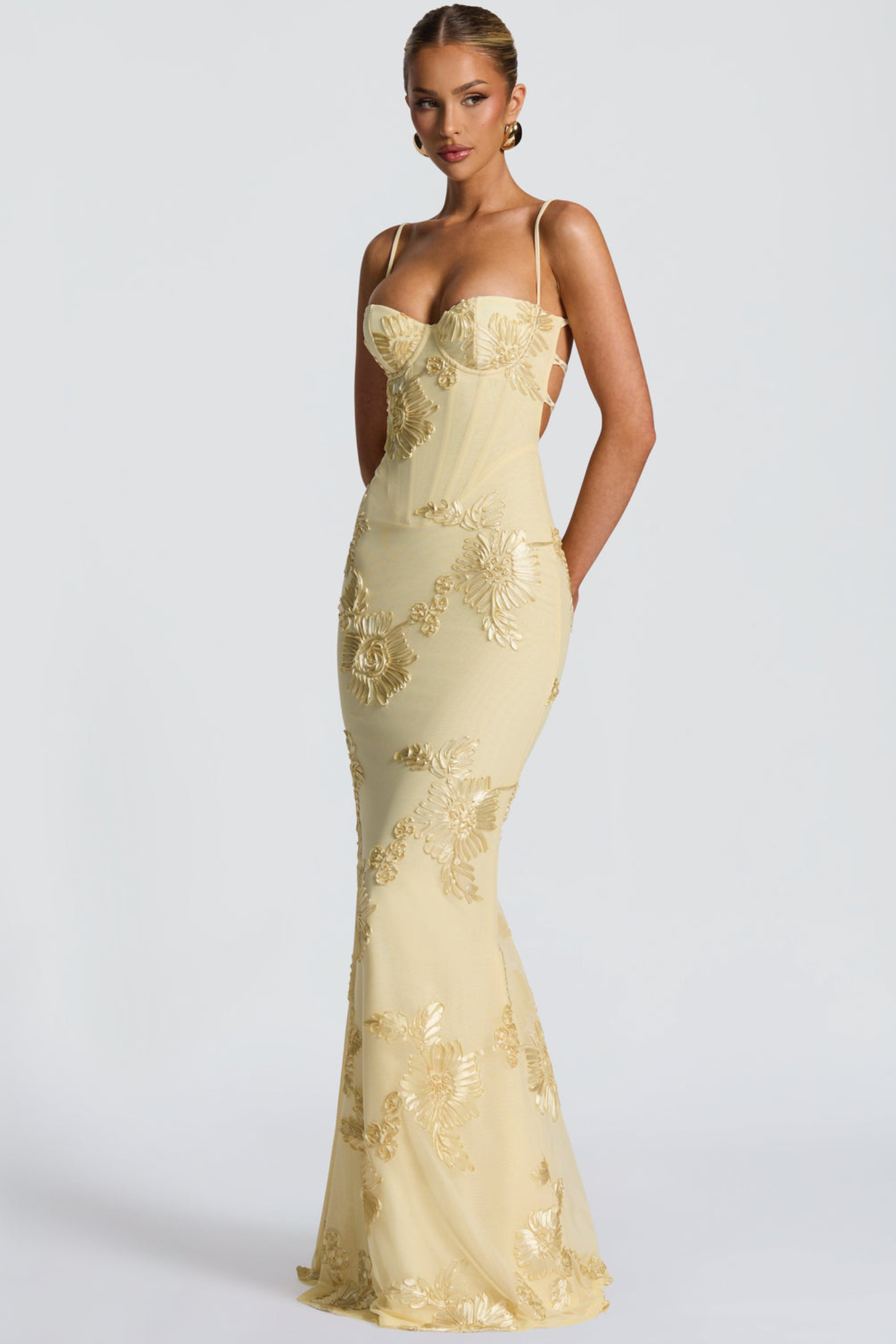 Romantic Embroidered Floral Wedding Guest Dress