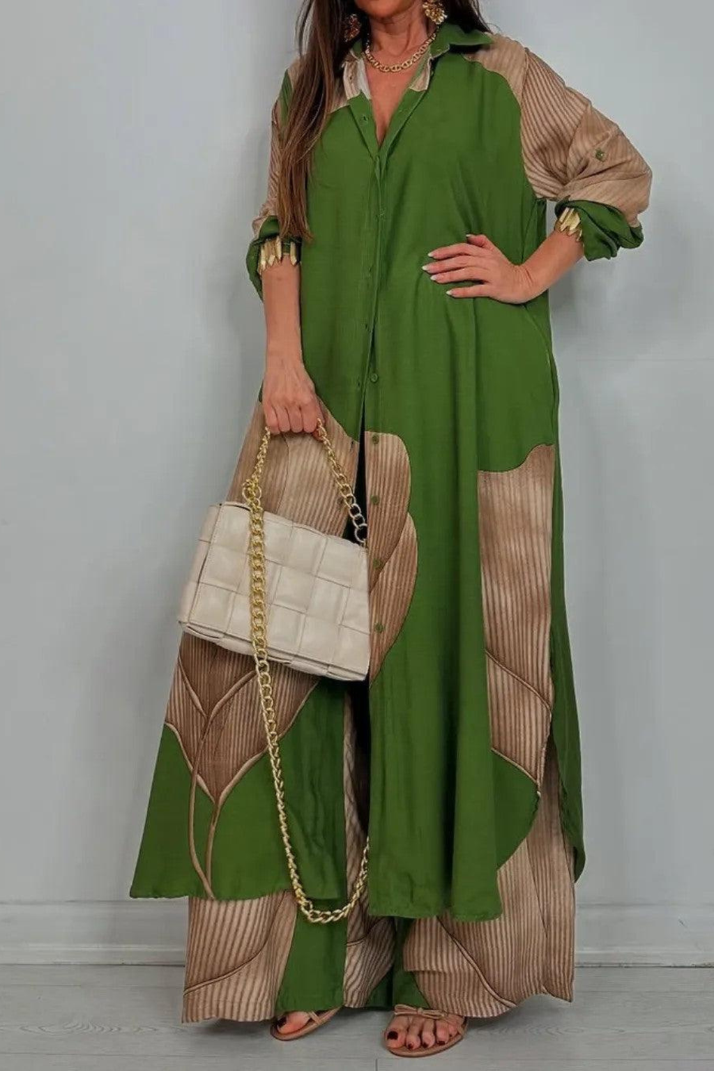 Women's Patchwork Lounge Two Piece Set