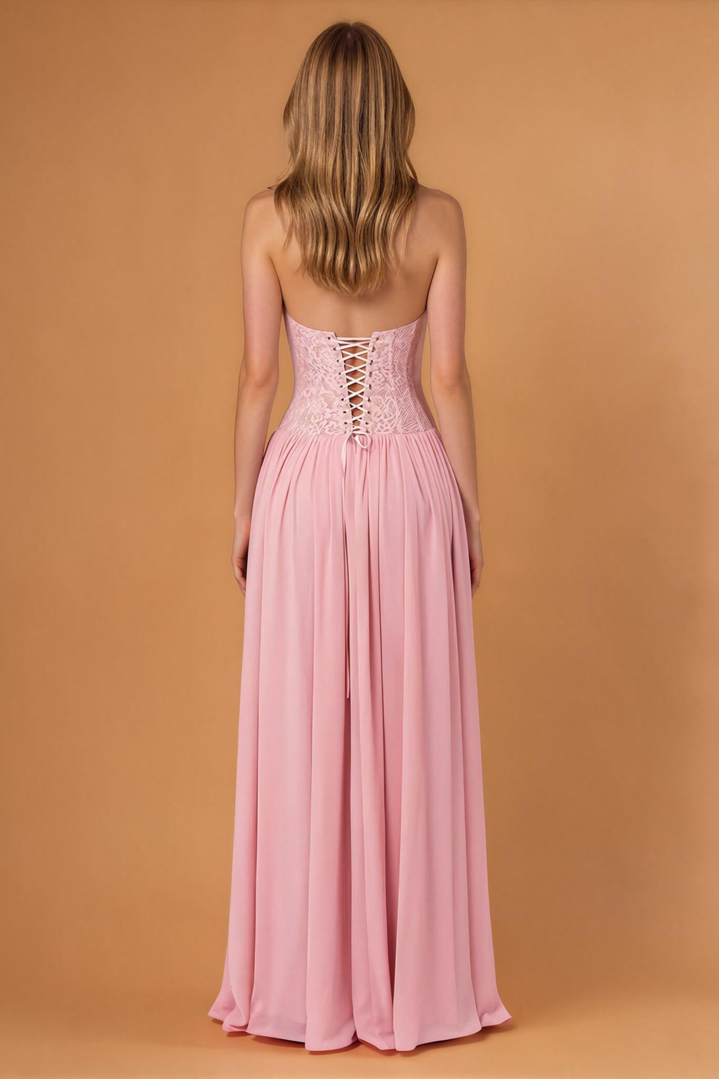 Women's Corset Lace Detail Maxi Dress