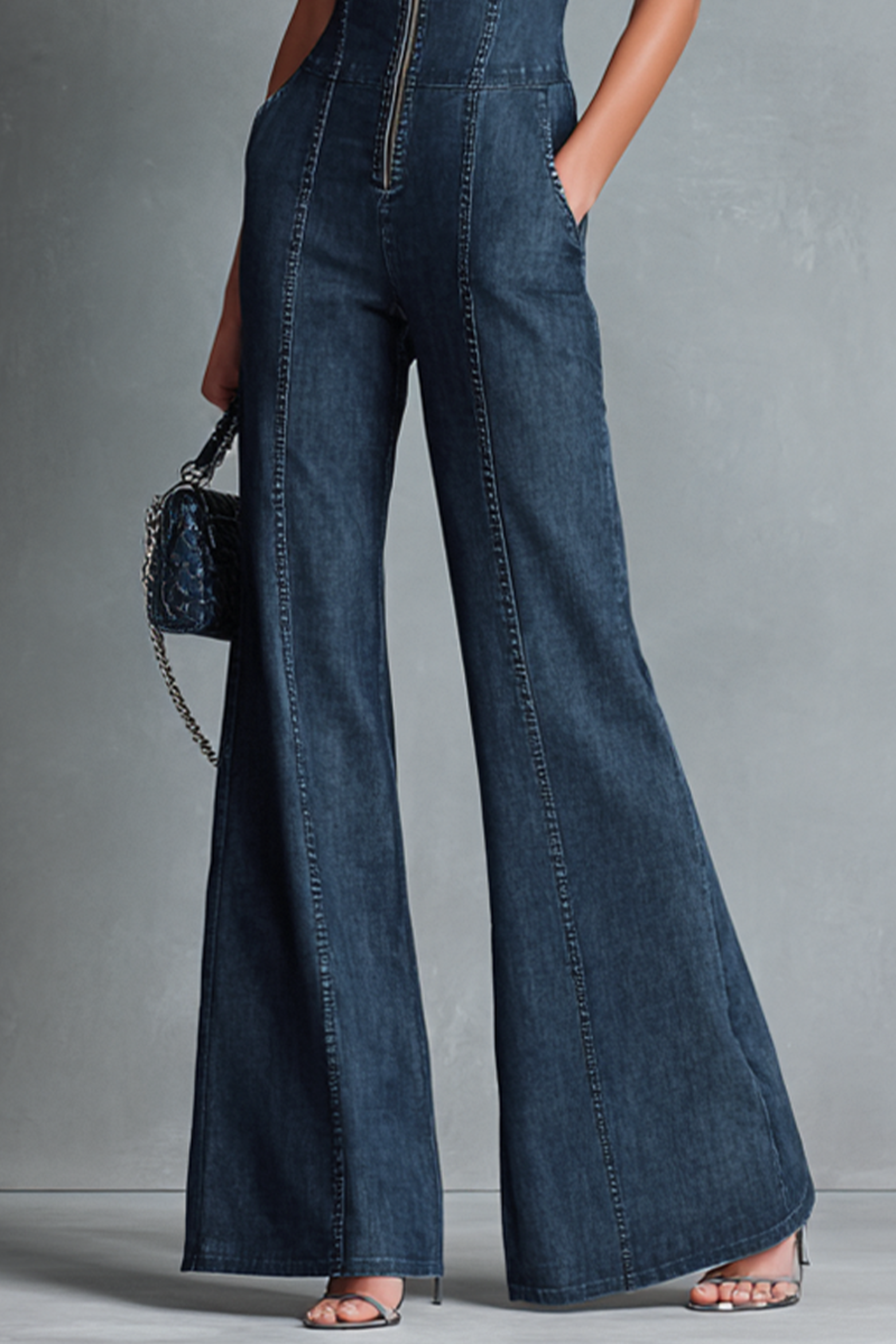 Women's Retro Flared Leg Jumpsuit