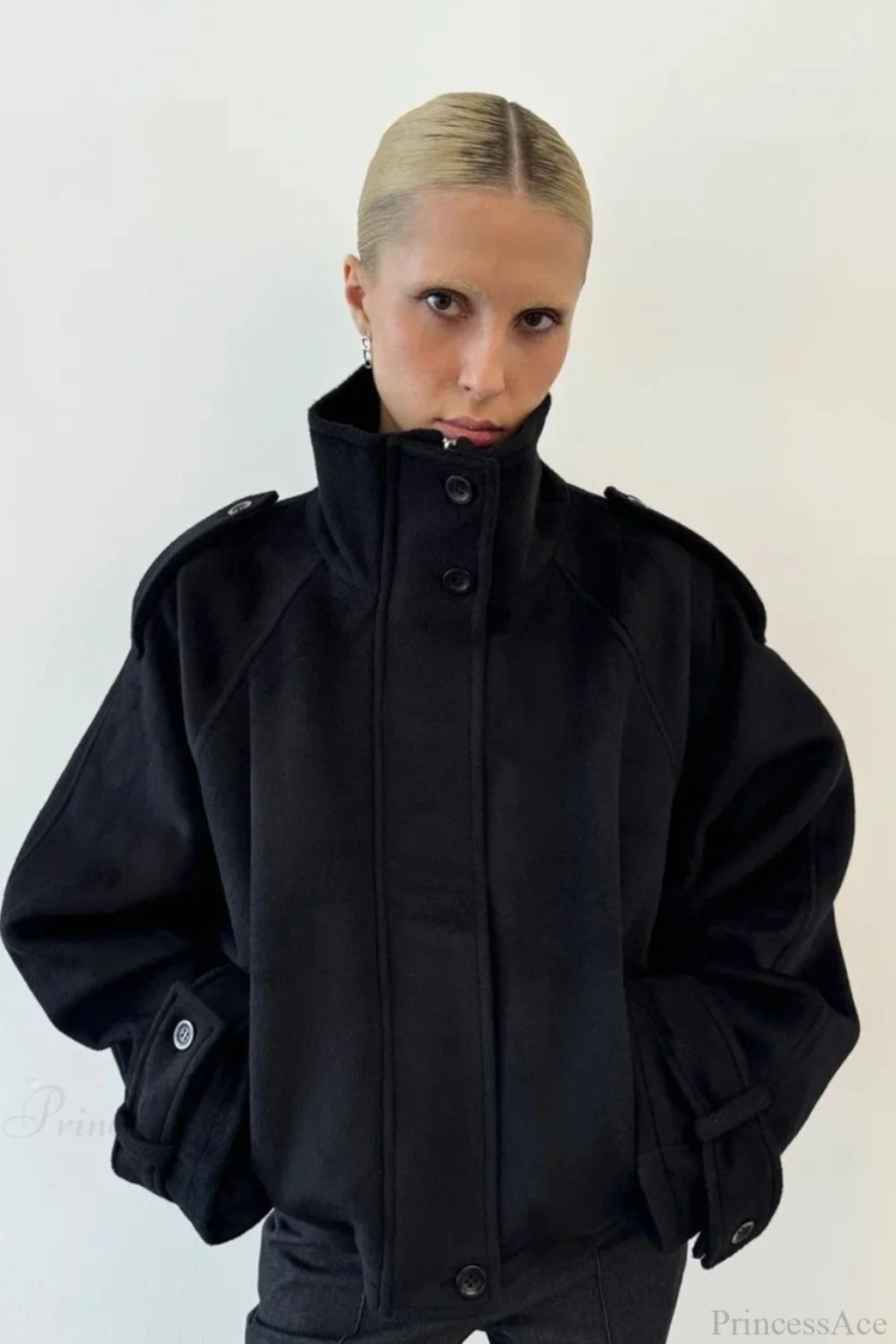 Women's Vintage Stand Collar Short Coat