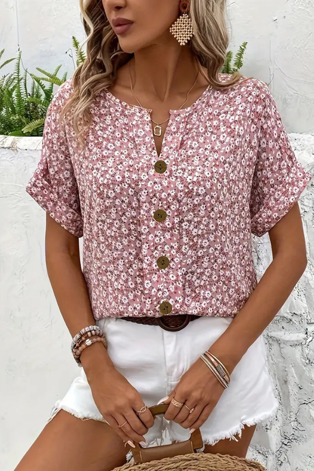 Floral Button Up Blouse