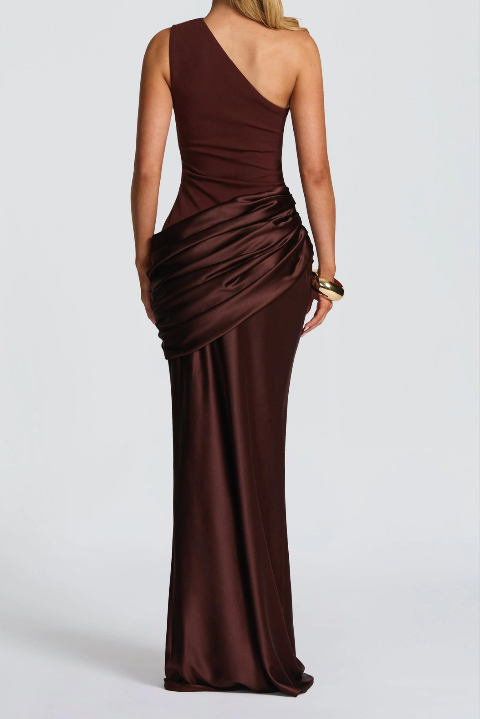 Women Asymmetrical Pleated Maxi Dress