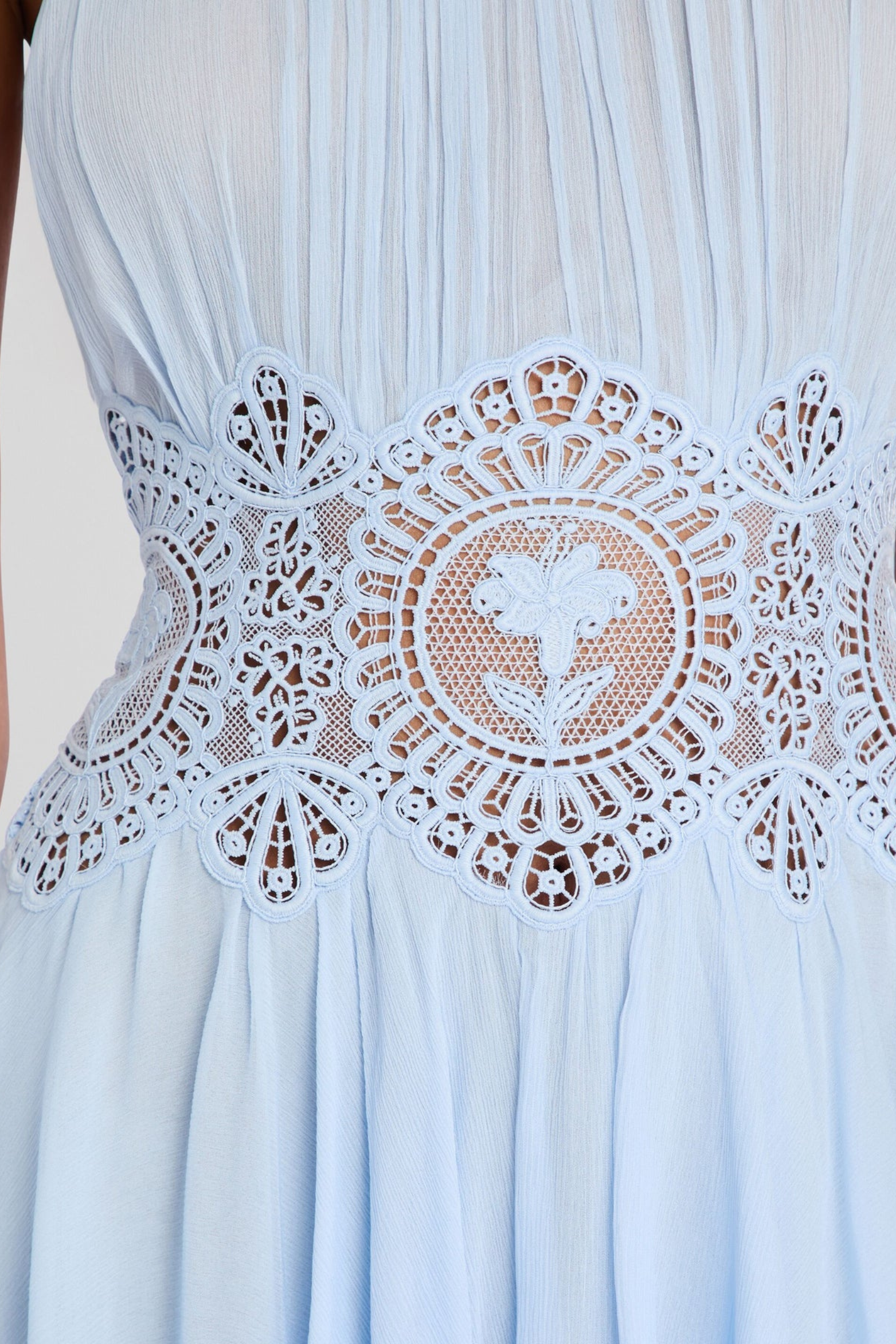 Backless Chiffon Lace Mini Dress