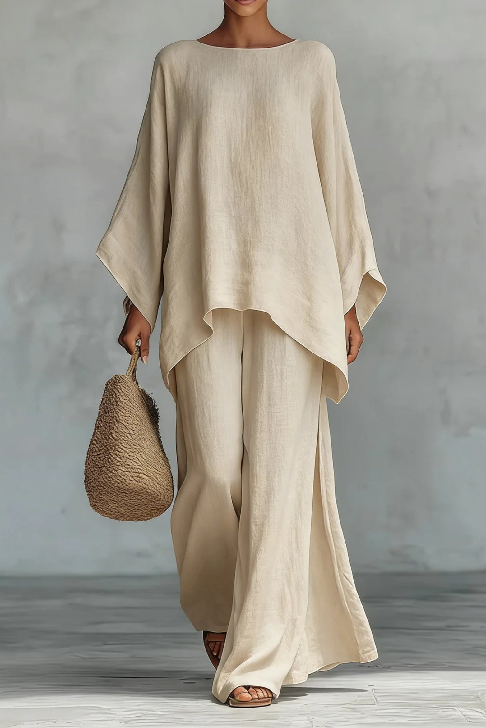 Minimalist Linen Pants Set Sleeveless Co Ord Two Piece