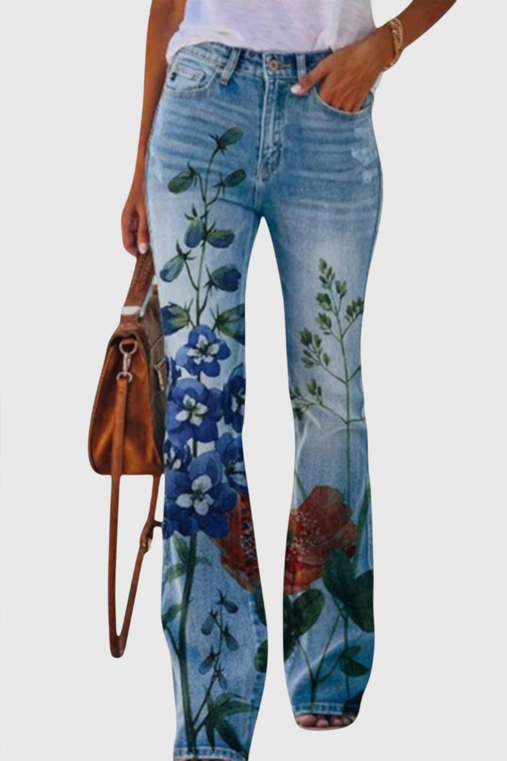 Bloom Print Wide Leg Pants with Effortless Style