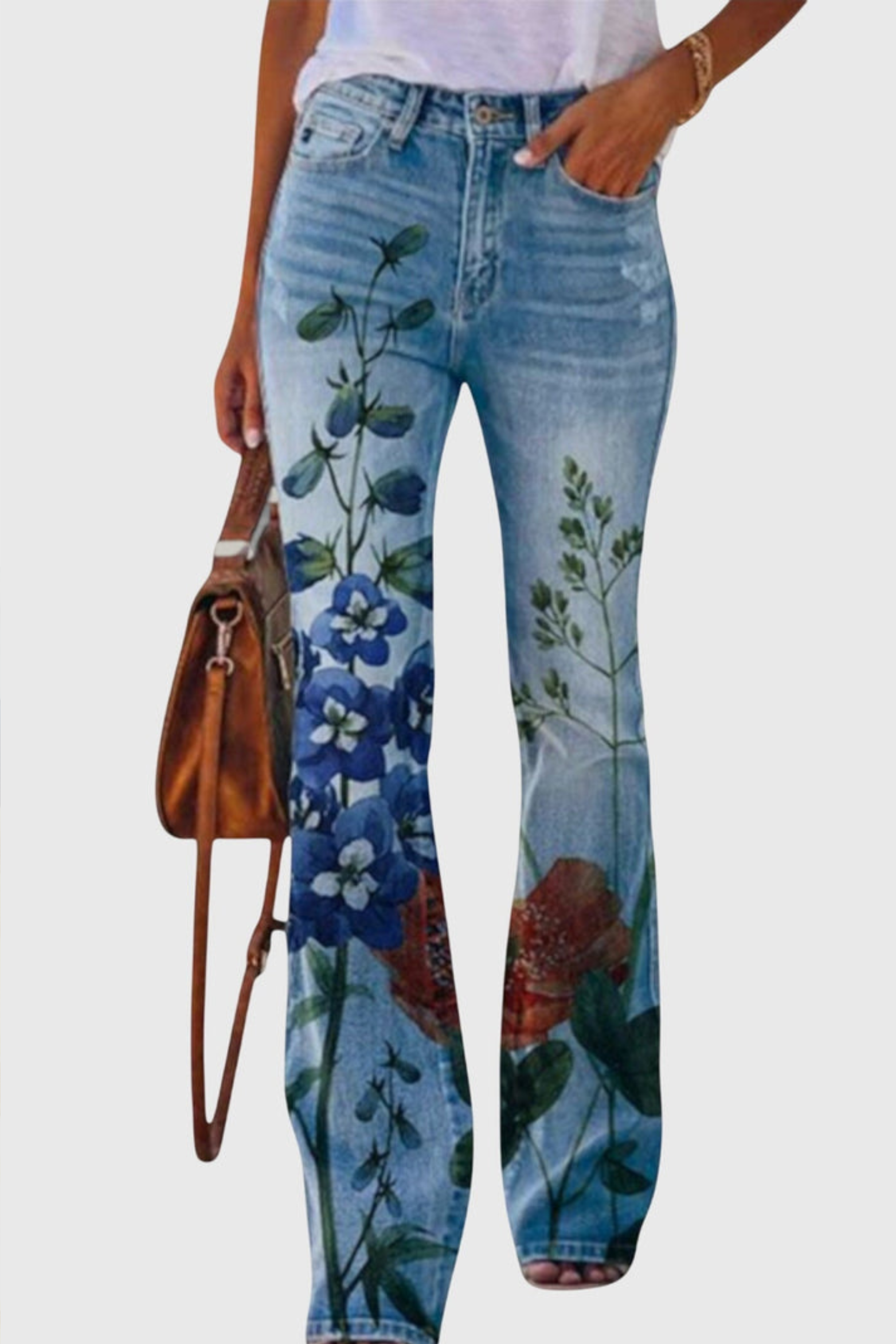 Bloom Print Wide Leg Pants with Effortless Style