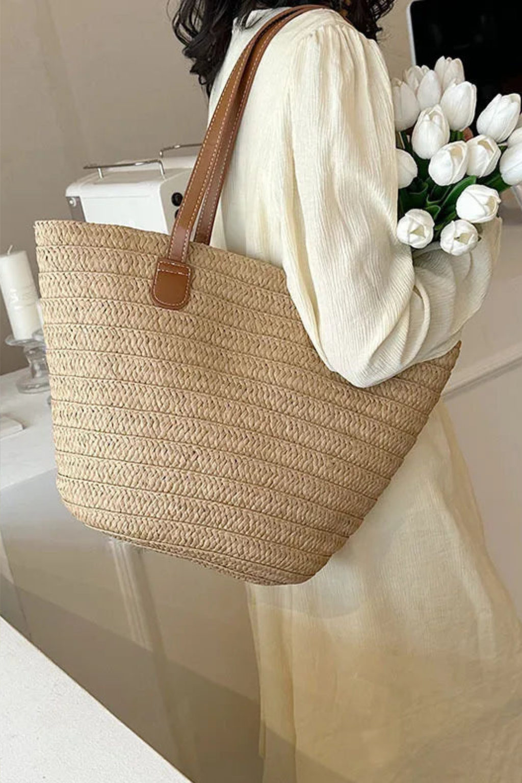Coastal Straw Woven Shoulder Bag