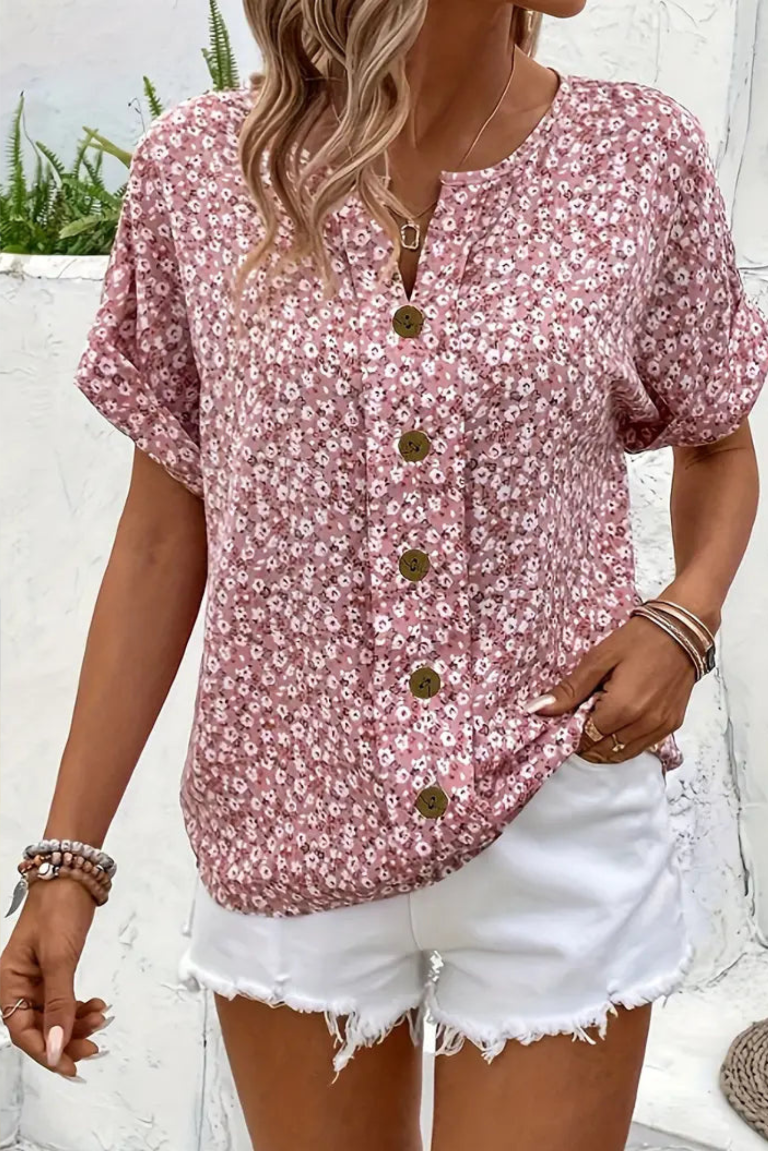 Floral Button Up Blouse