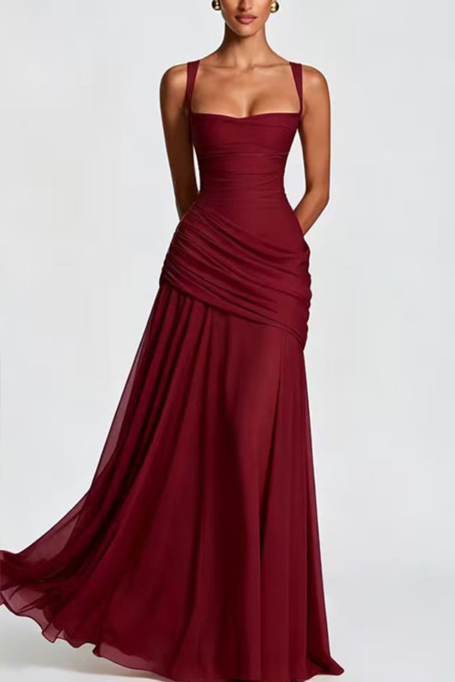 Sleeveless Criss Cross Back Maxi Dress
