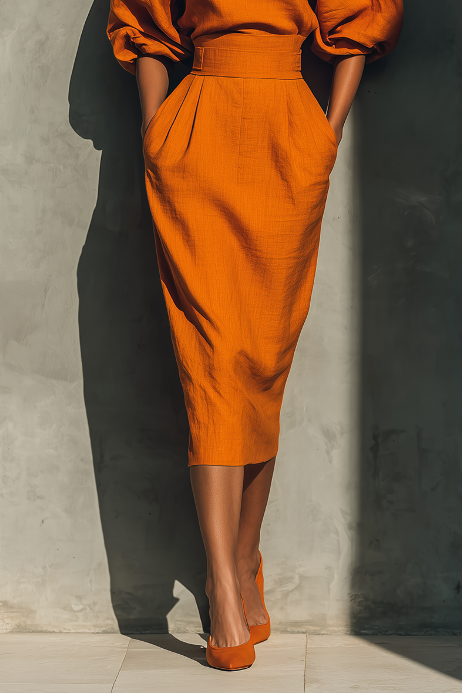 Orange Midi Dress