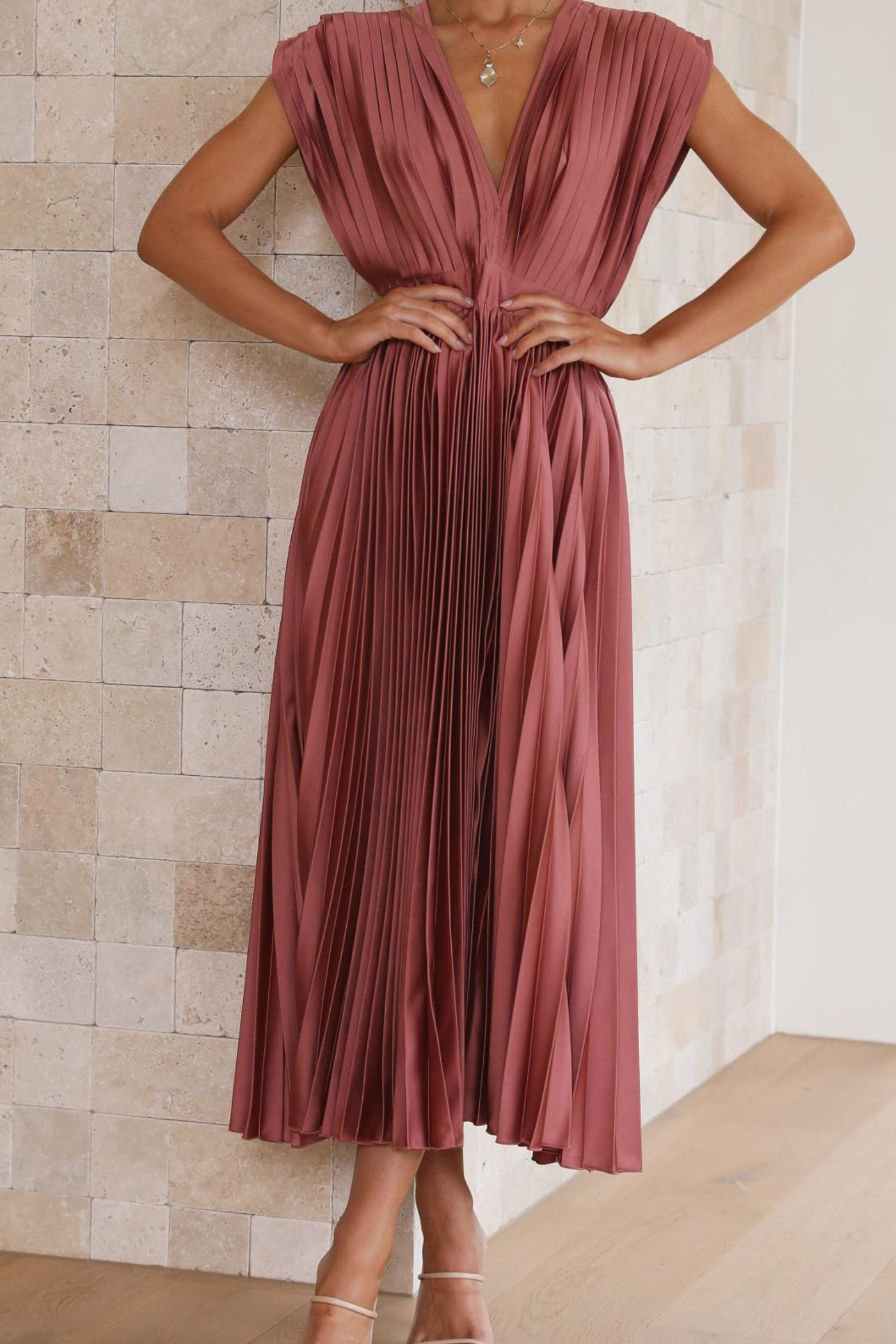 Flowy Pleated Maxi Dress