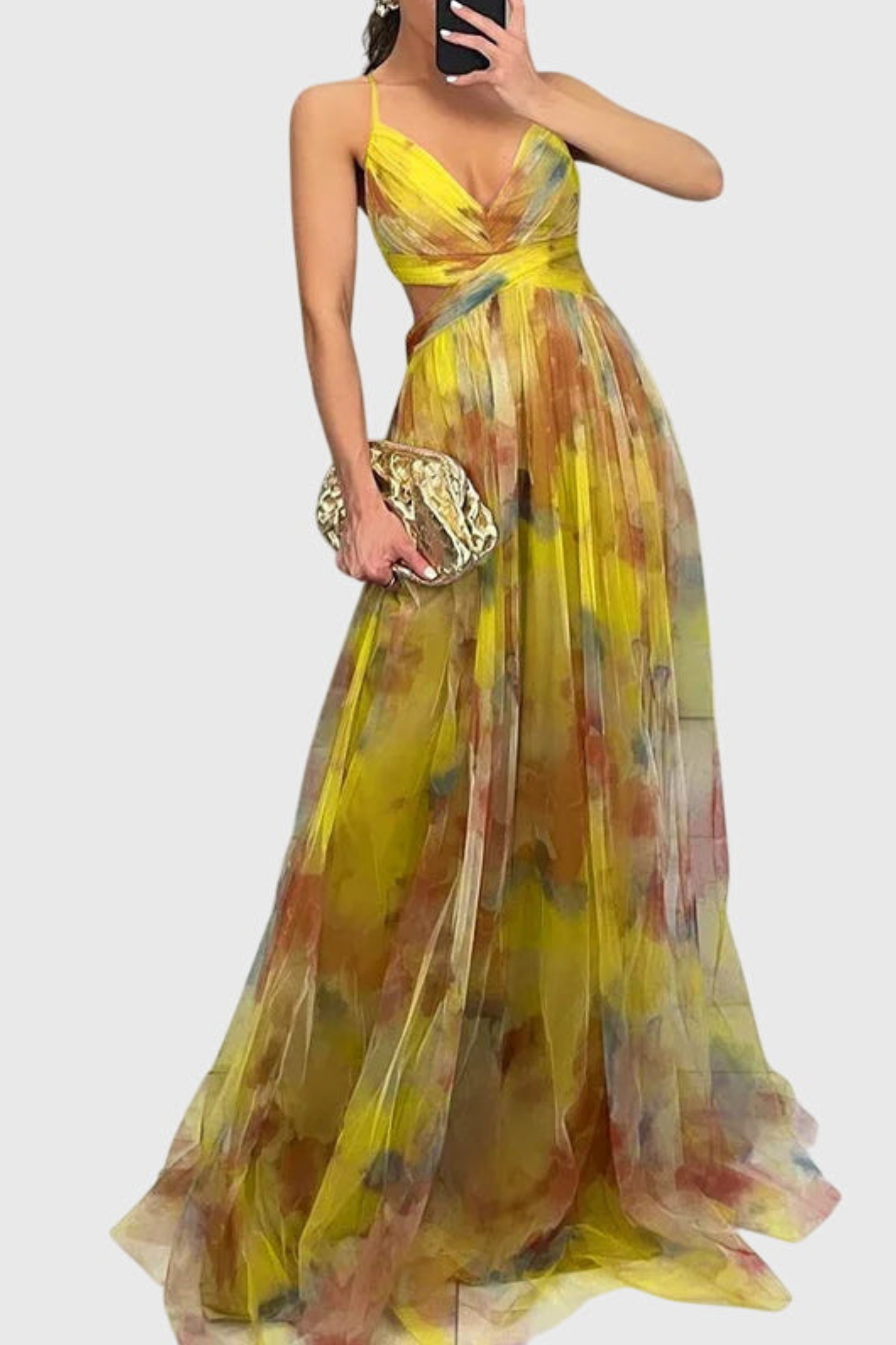 Flowy Floral Print Maxi Dress