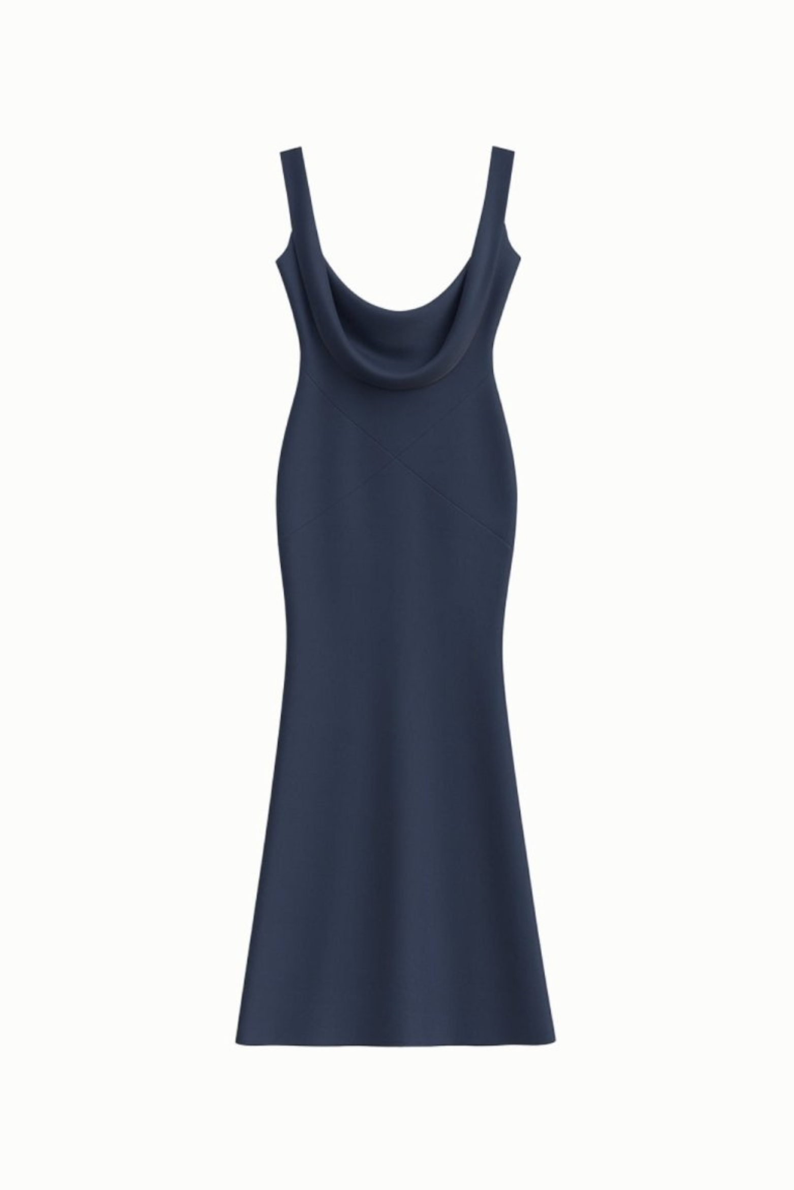 Cowl Neck Backless Satin Column Gown Dress