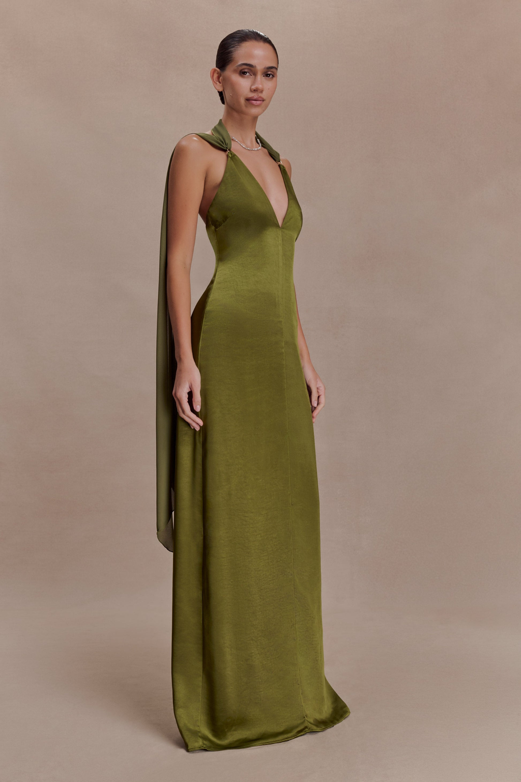 Desert Dusk Satin Maxi Dress