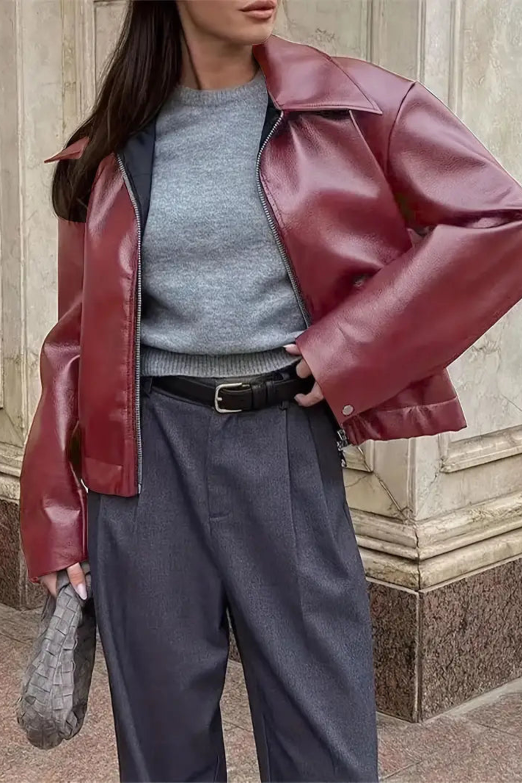 Women's Coated Zip Bomber Jacket