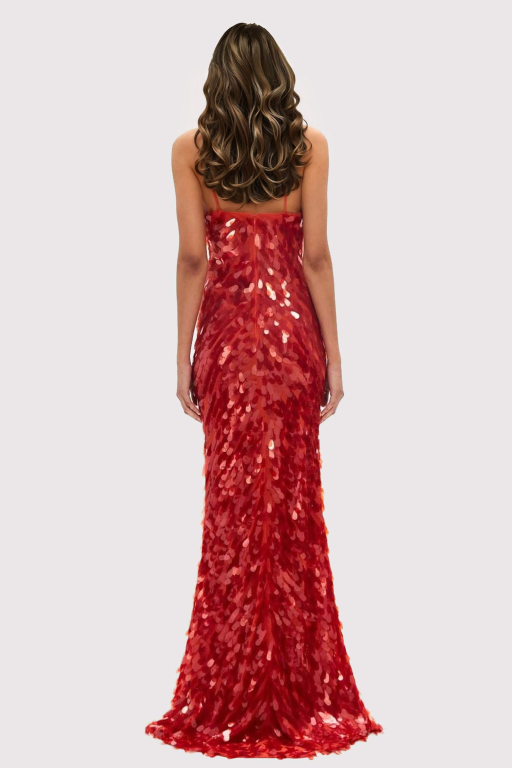 Sequin Plunge Neck Maxi Dress with Open Back Design