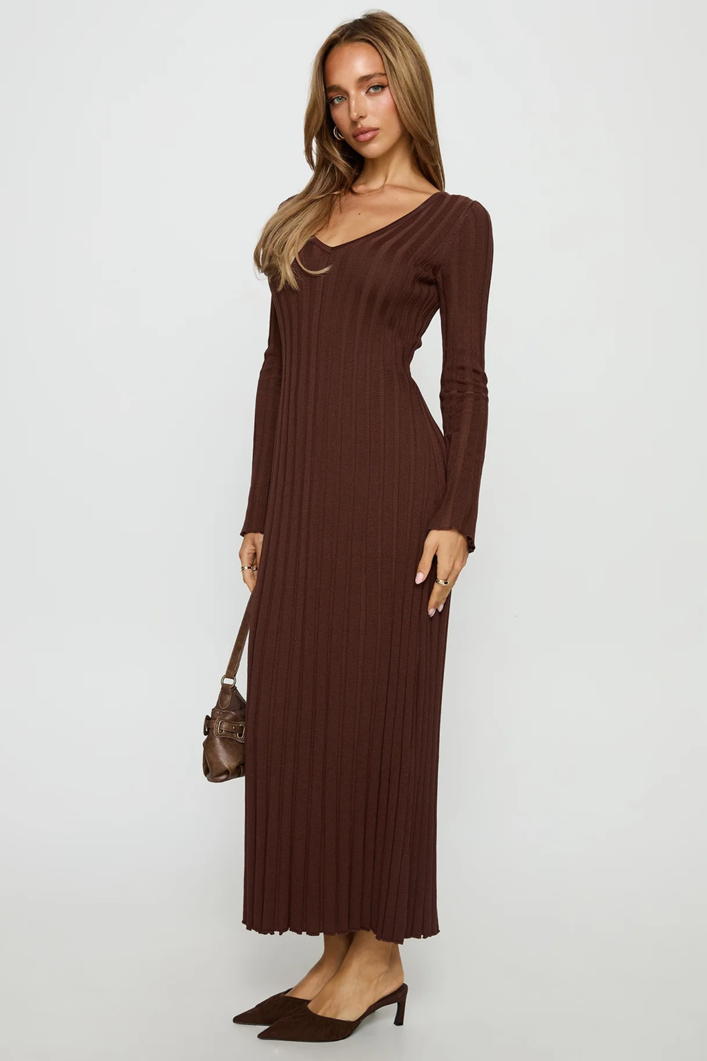 Tie Back Ribbed Maxi Dress