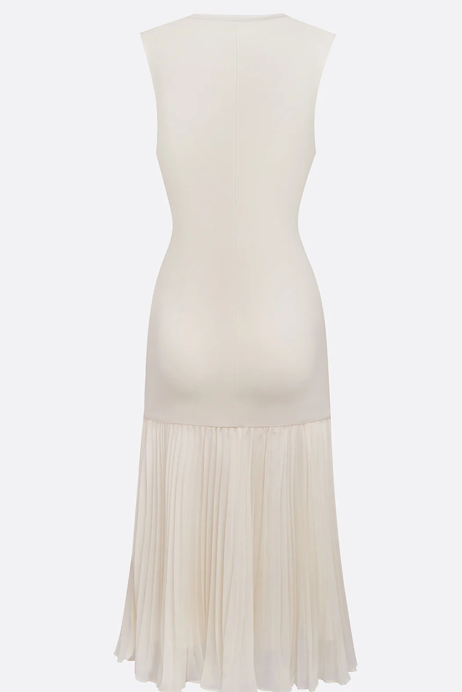Sleeveless Pleated Knit A Line Midi Dress