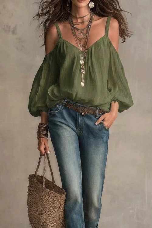 Off Shoulder Bohemian Blouse