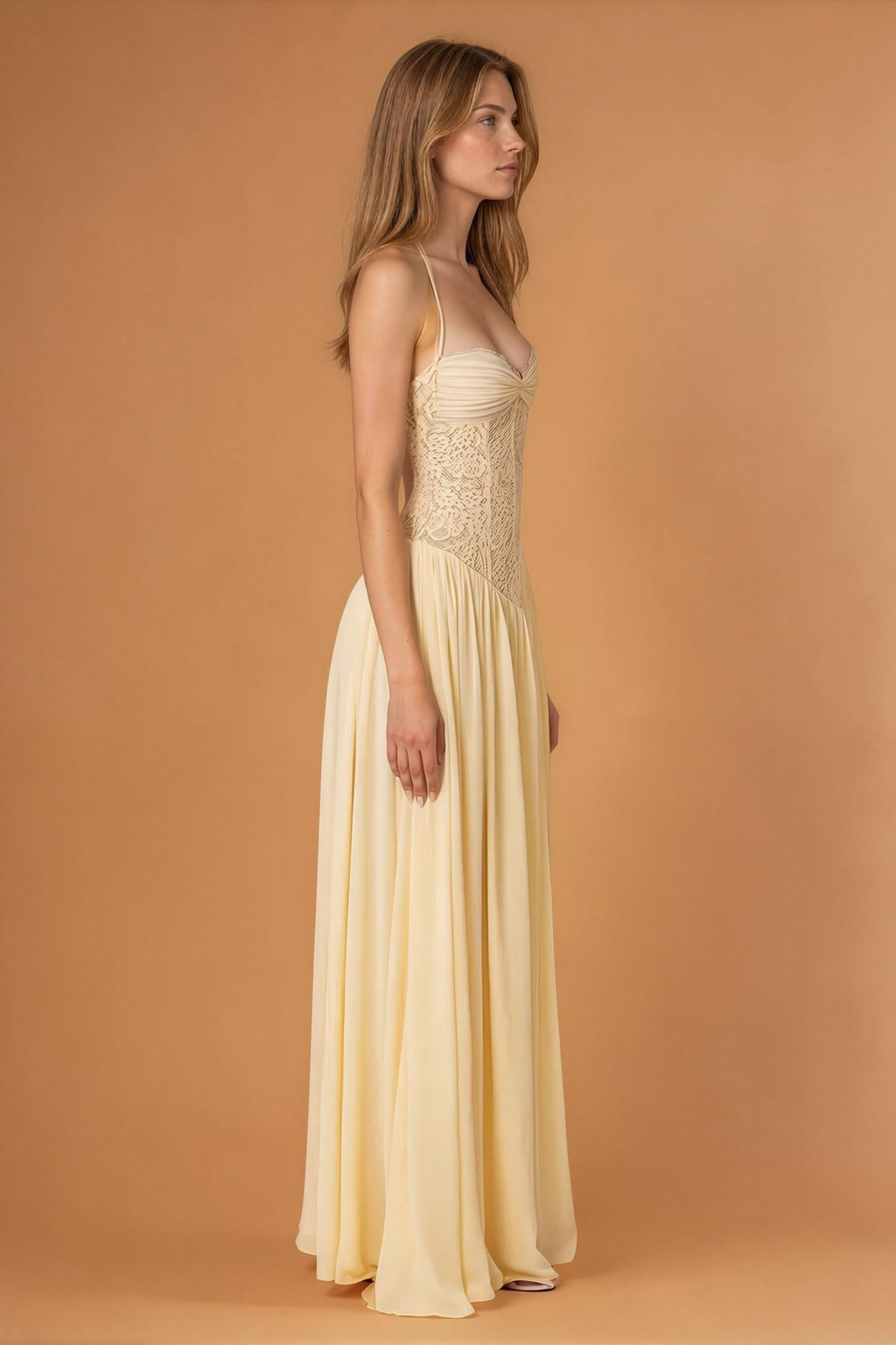 Women's Corset Lace Detail Maxi Dress
