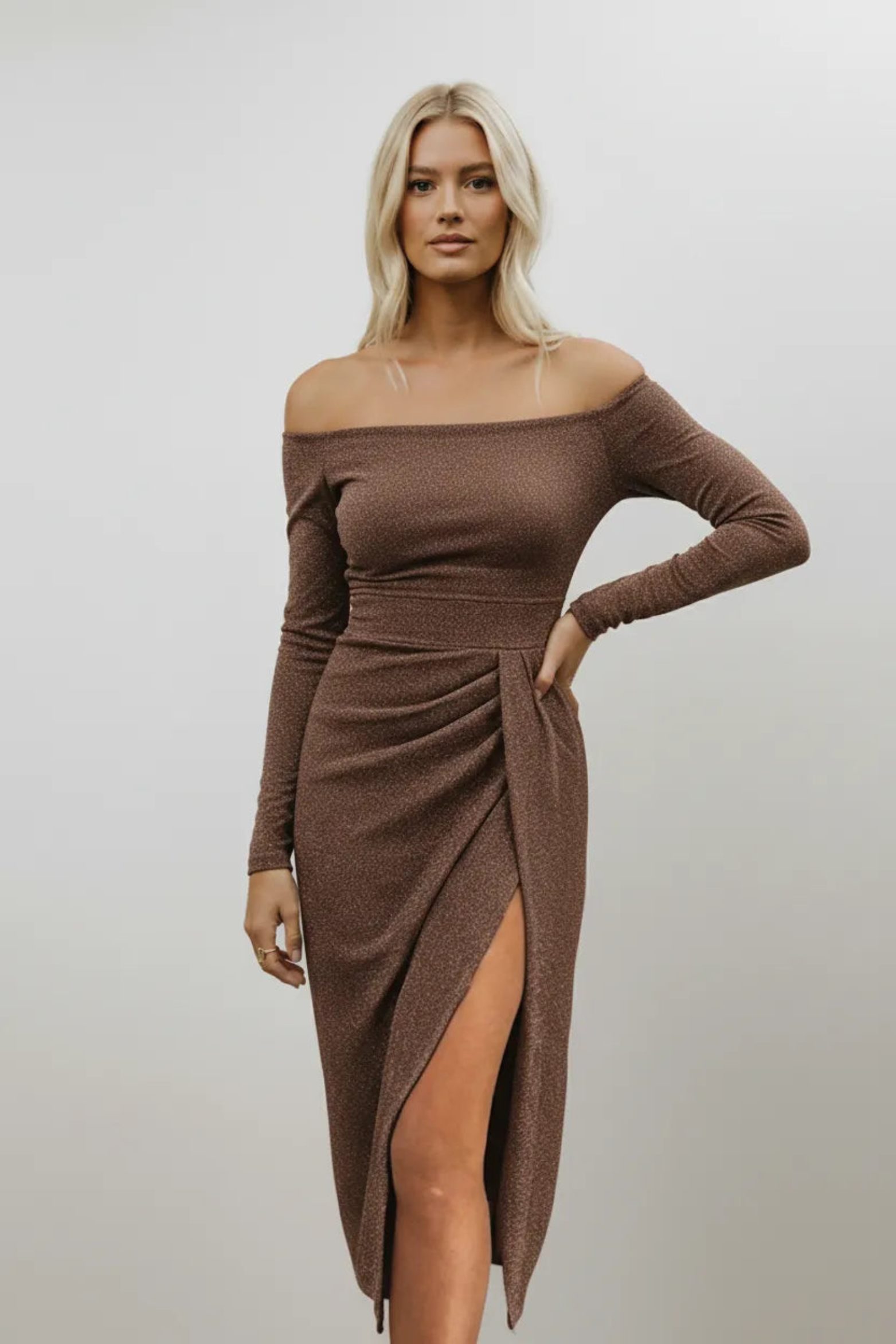 Ruched Bardot Party Dress