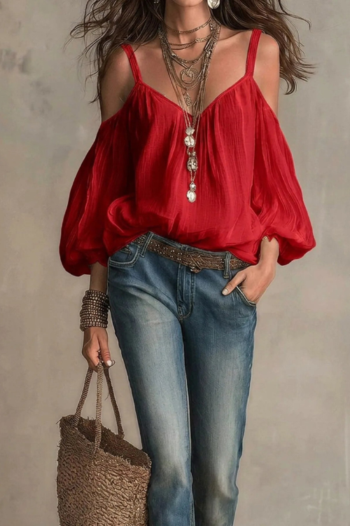 Off Shoulder Bohemian Blouse