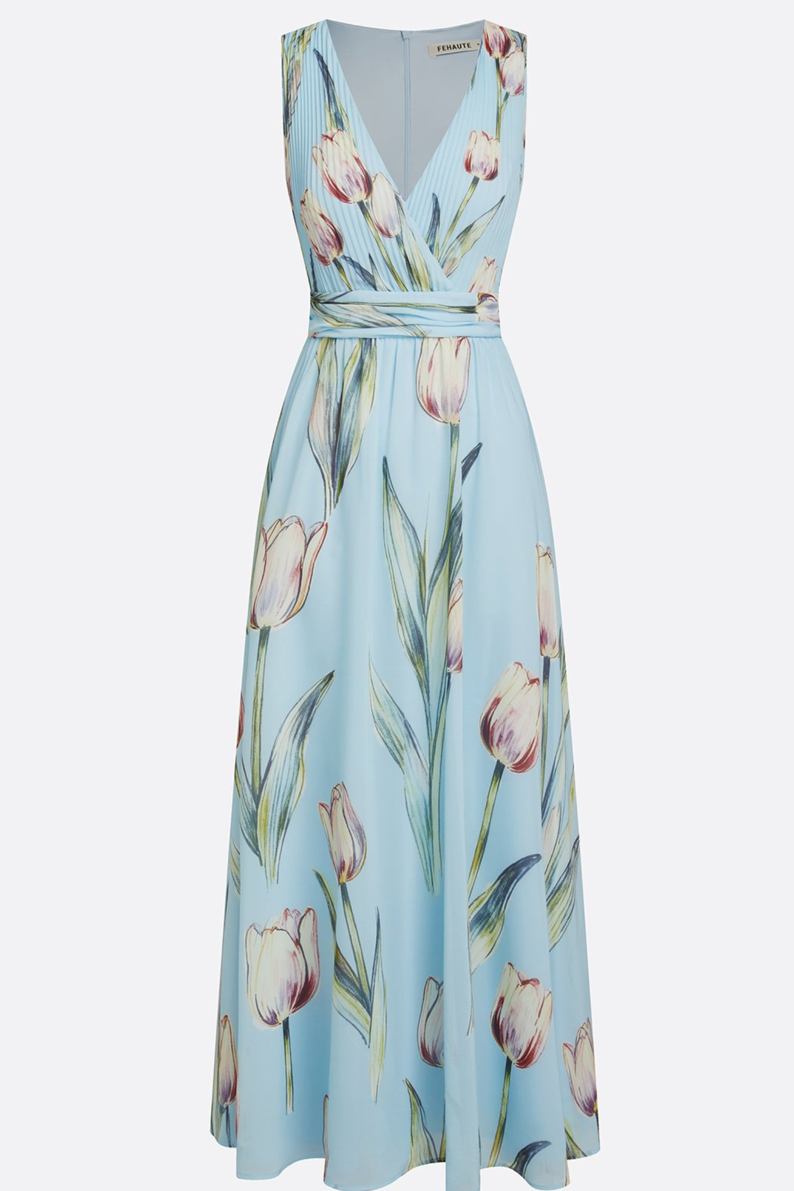 Floral Chiffon Sleeveless Maxi Dress