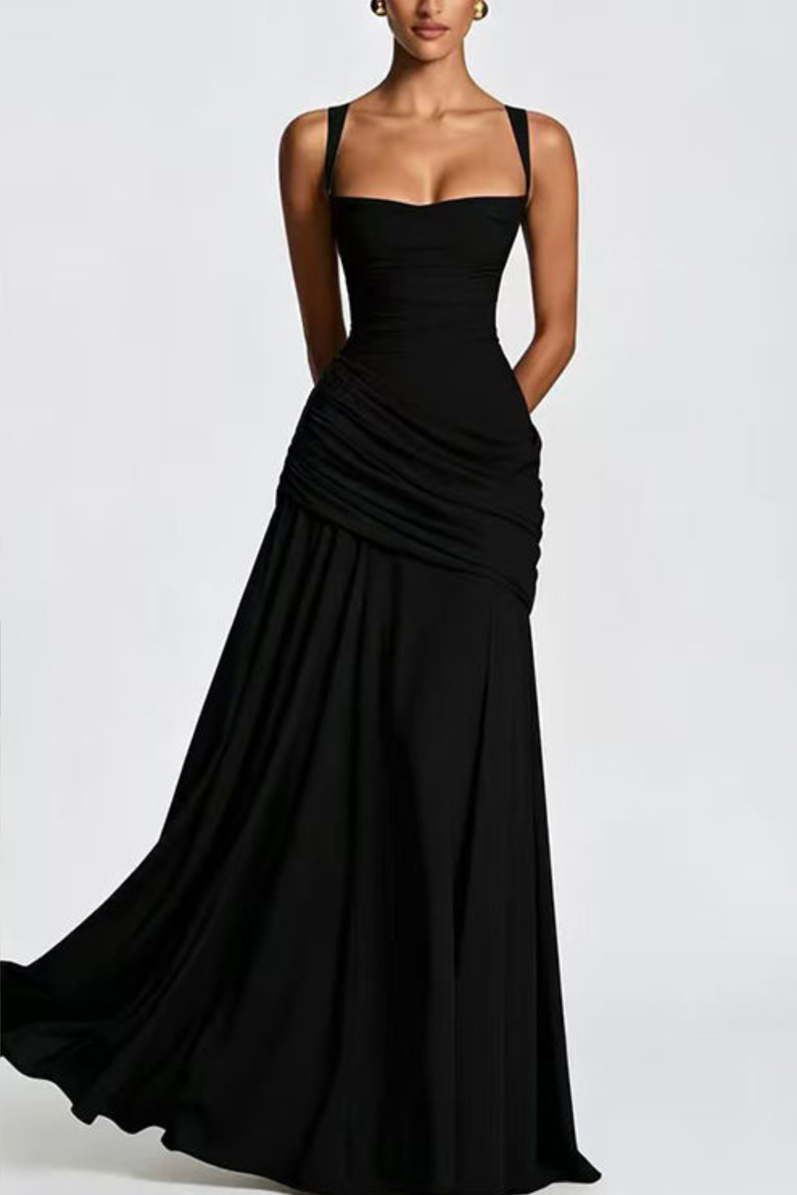 Sleeveless Criss Cross Back Maxi Dress