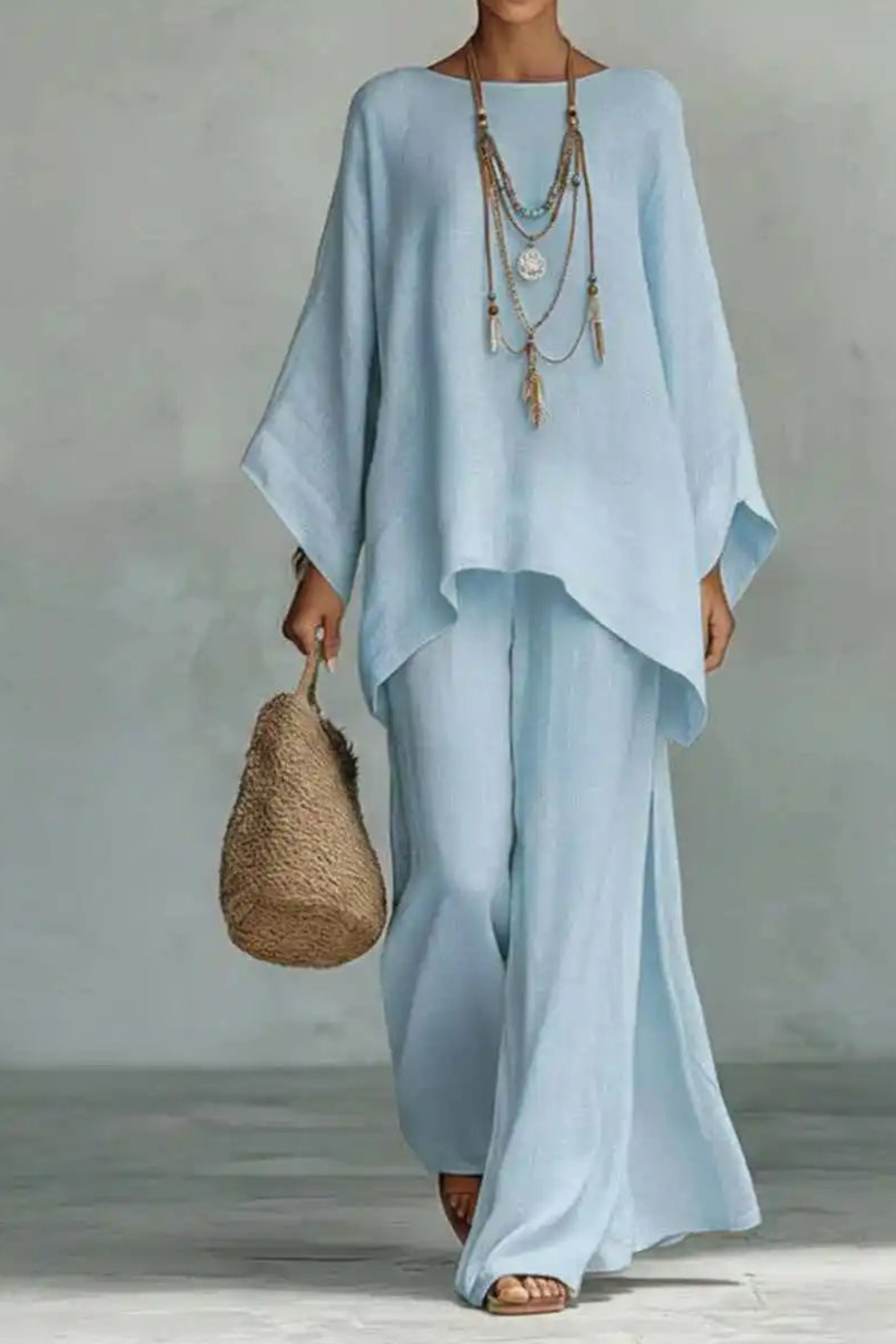Minimalist Linen Pants Set Sleeveless Co Ord Two Piece