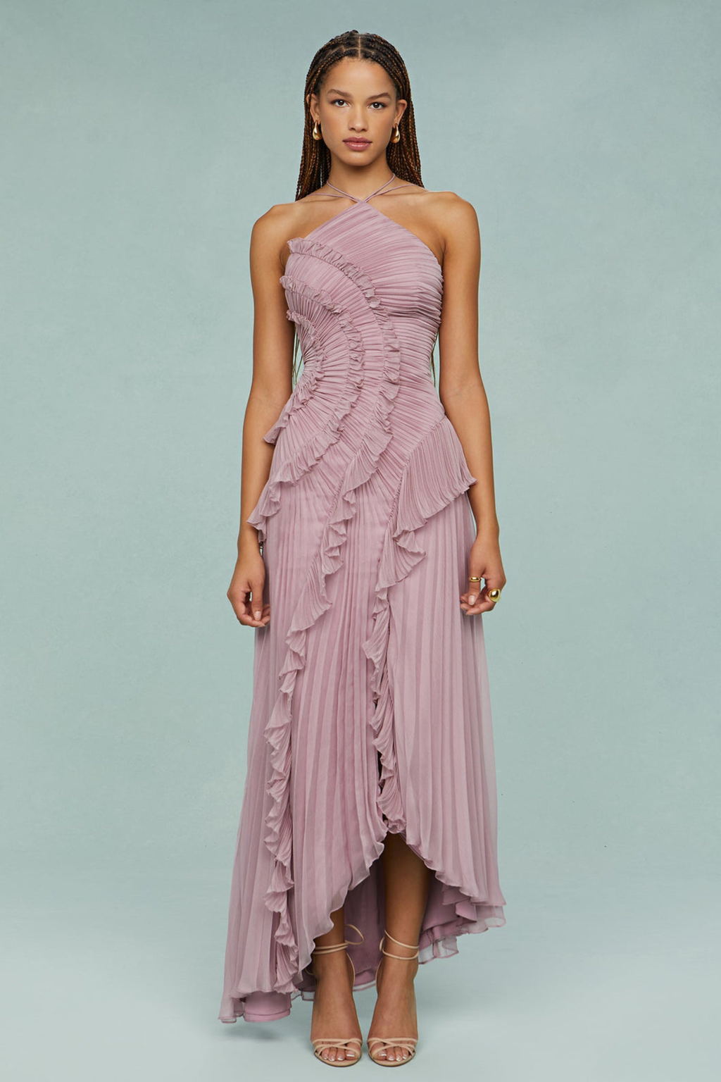 Refined Halter Neck Midi Dress