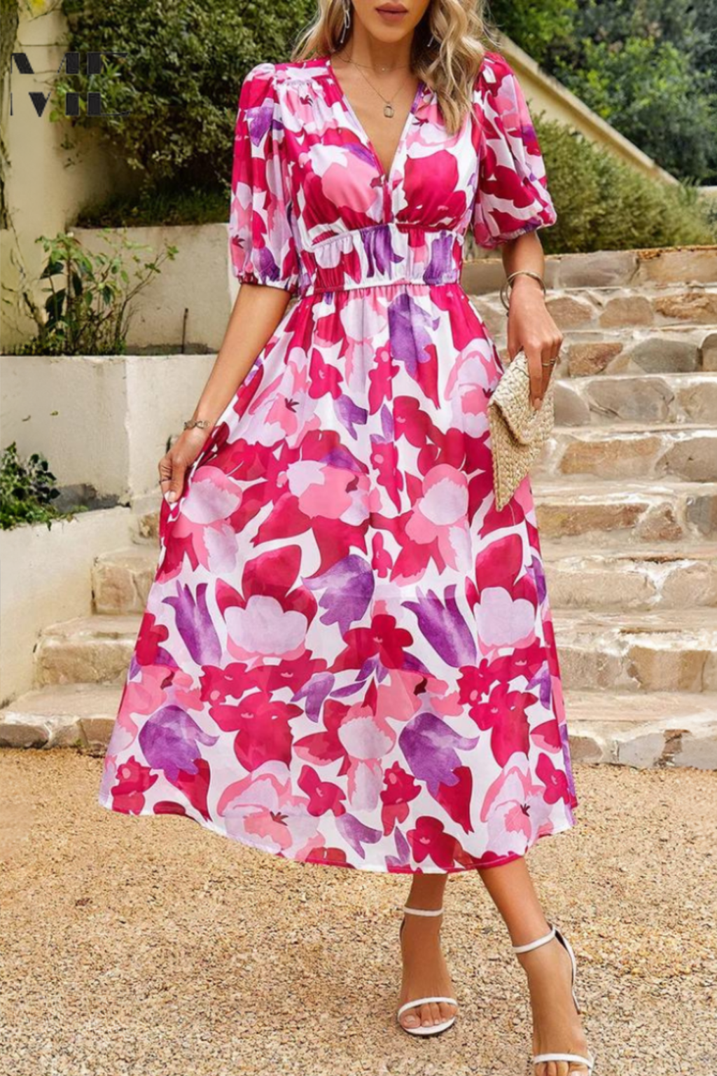 Romantic Floral Midi Dress
