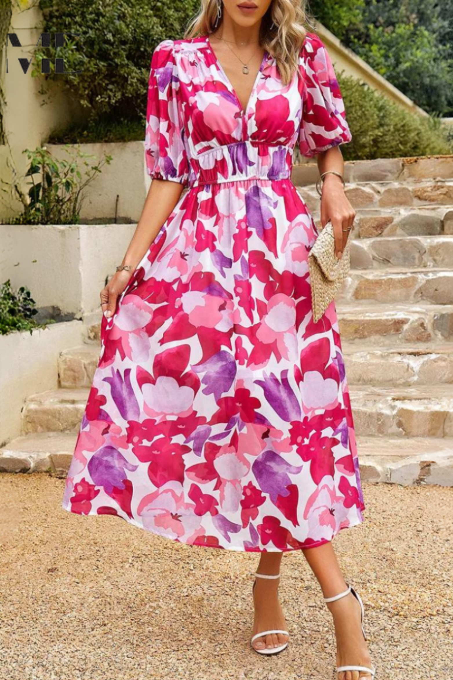 Romantic Floral Midi Dress