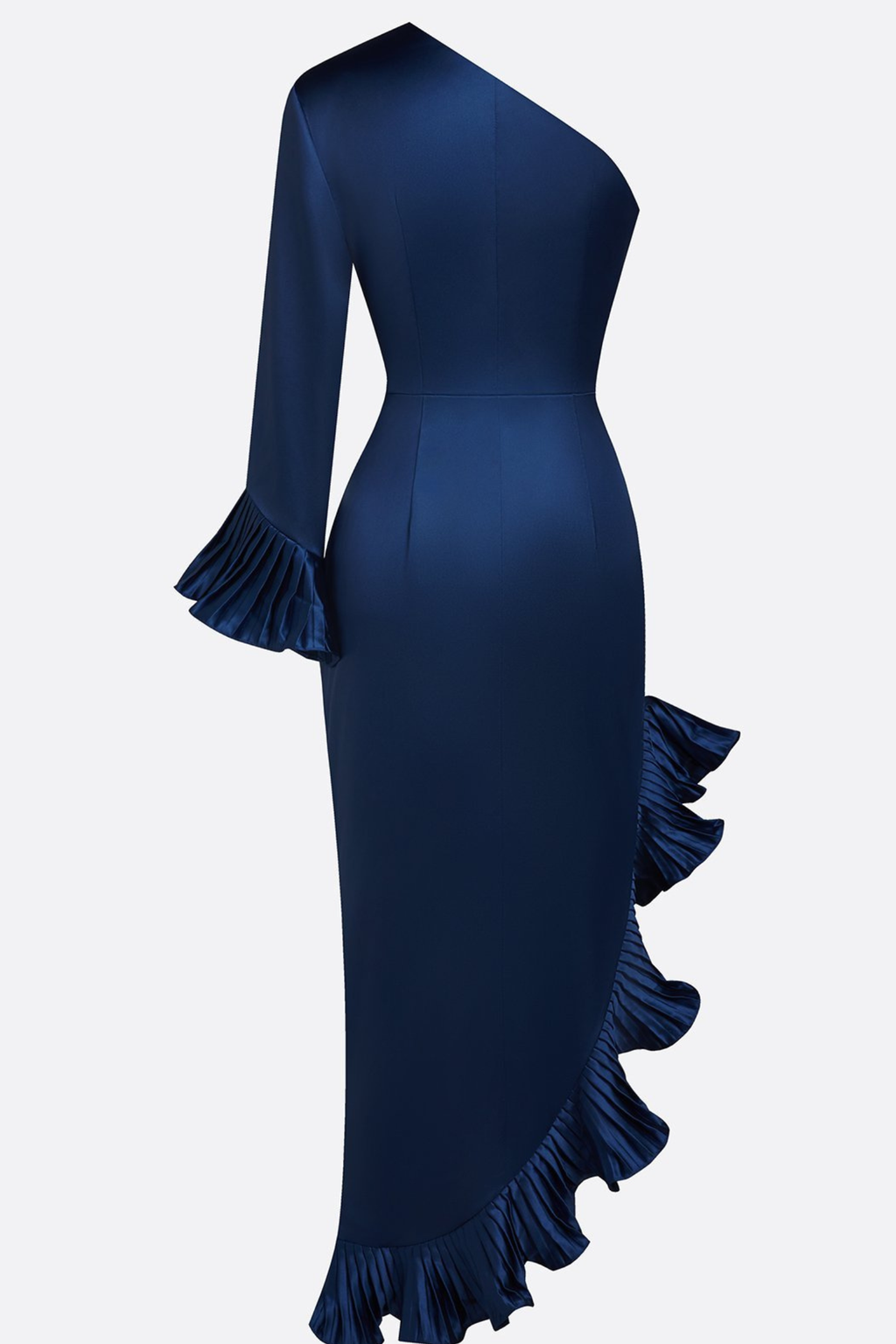 Satin One Shoulder Maxi Dress