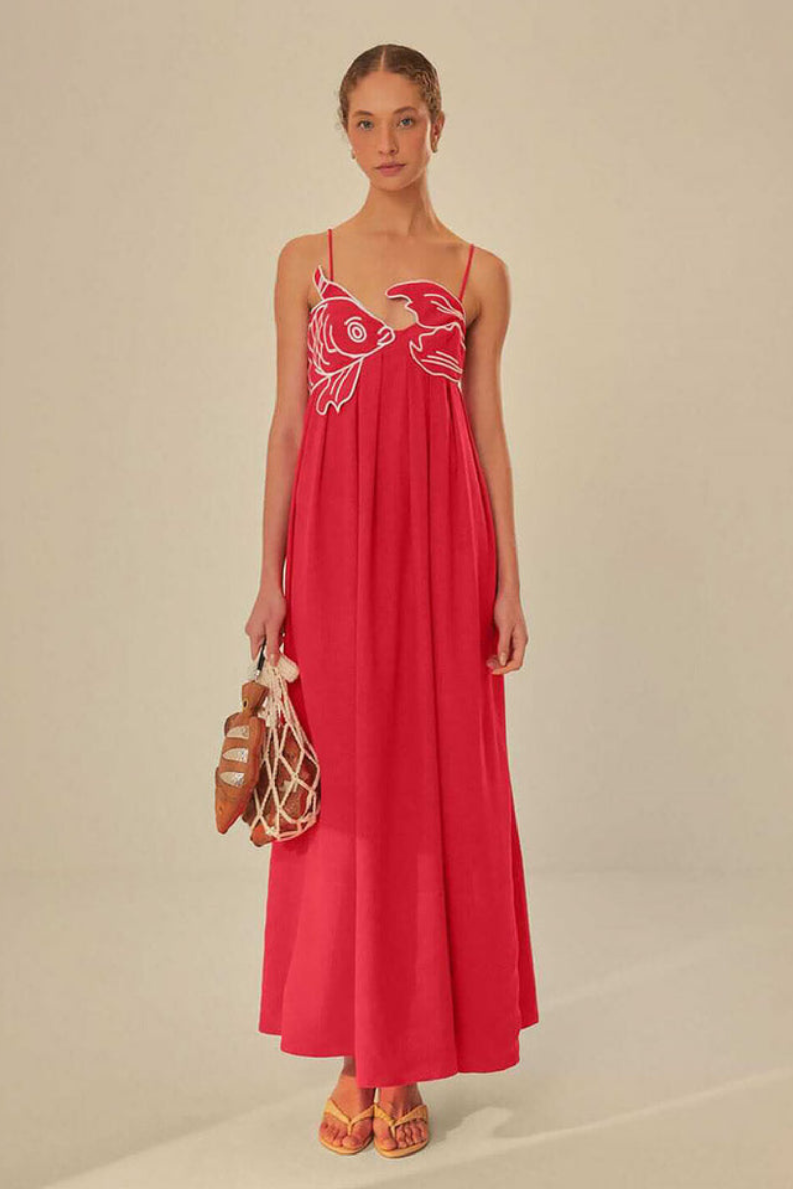 Fish Top Linen Blend Maxi Dress