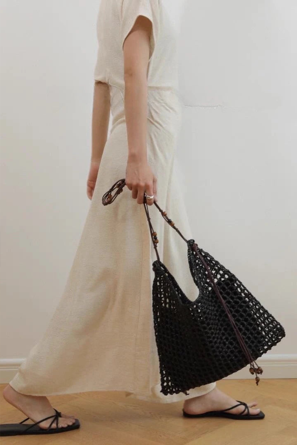 Solana Handwoven Straw Beach Tote Bag