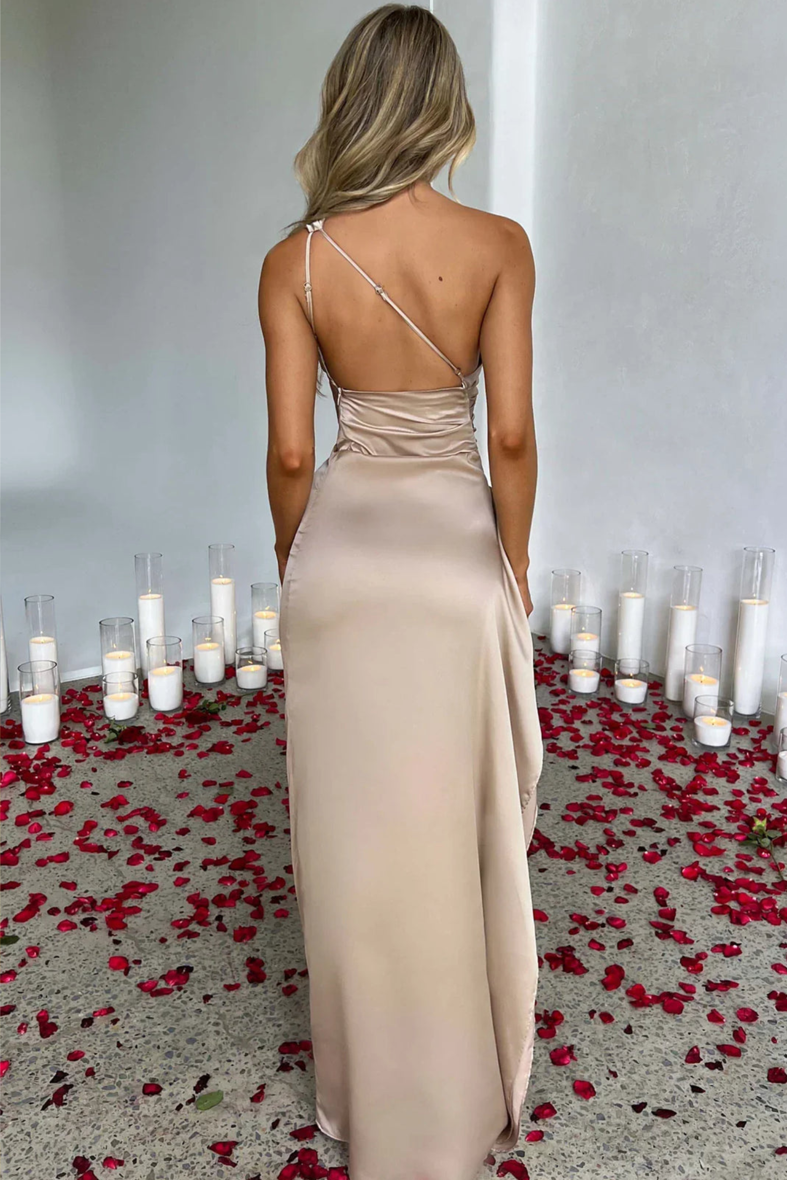 Asymmetric One Shoulder Evening Dress