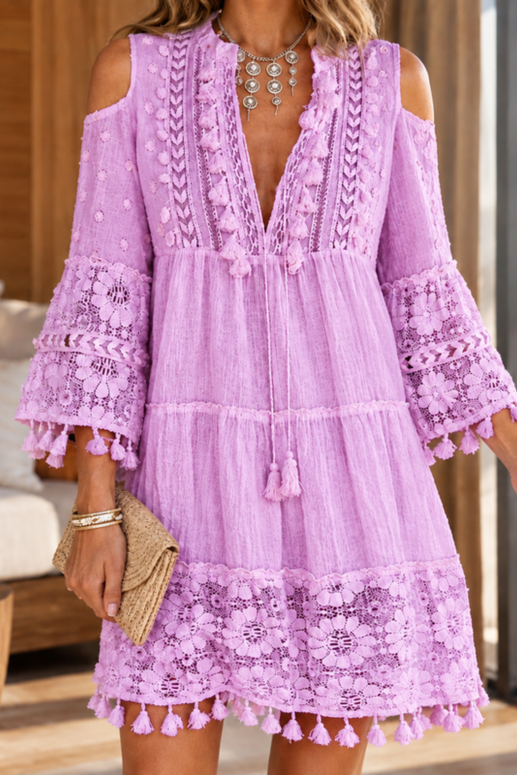 Cold Shoulder Relaxed Fit Dress