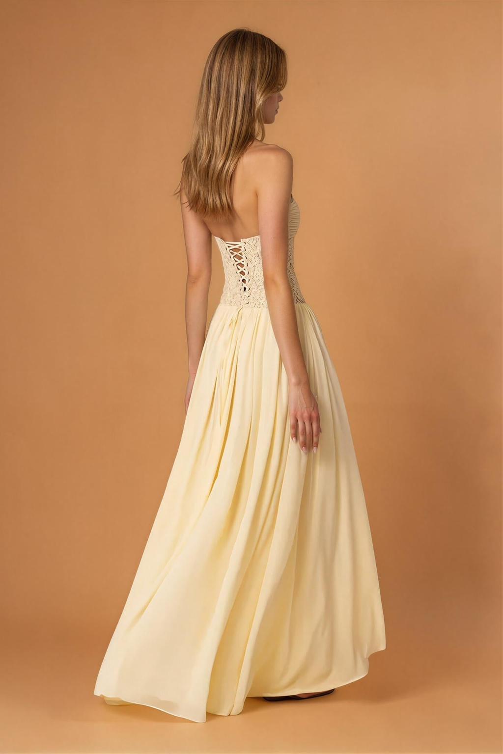 Women's Corset Lace Detail Maxi Dress