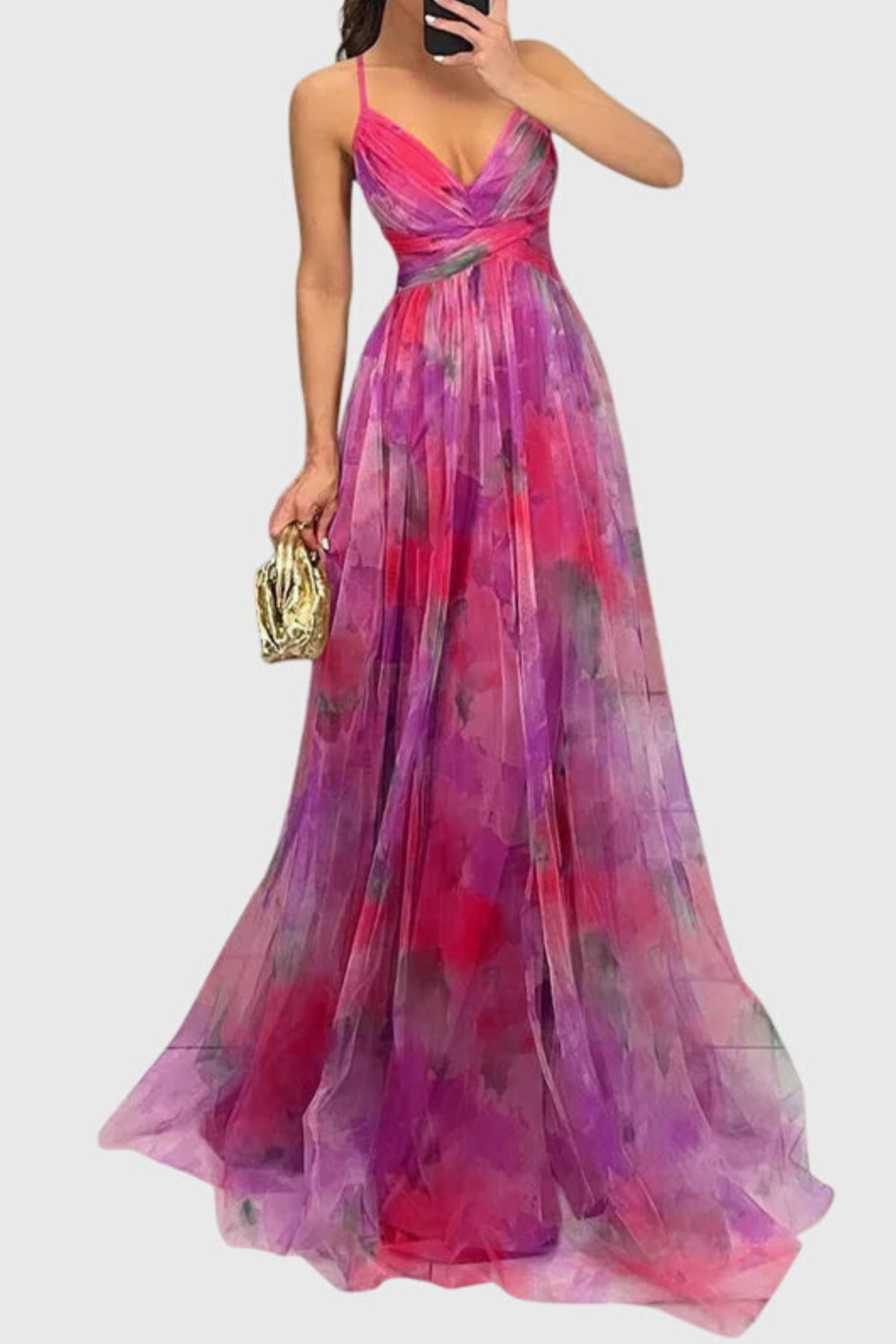 Flowy Floral Print Maxi Dress