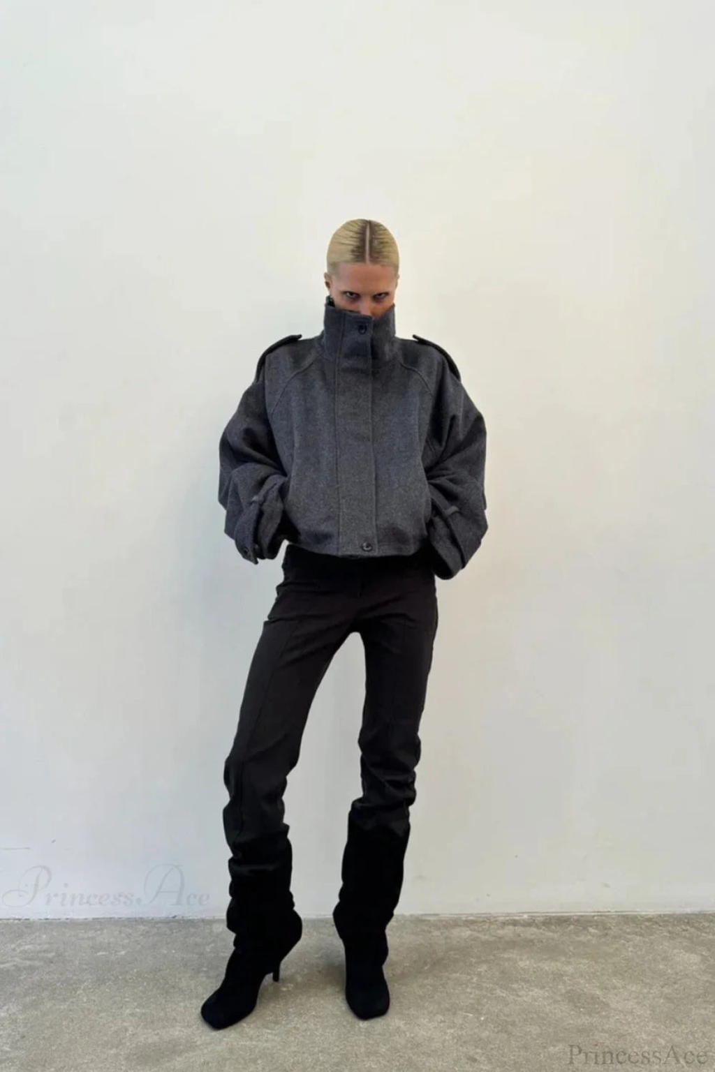 Women's Vintage Stand Collar Short Coat