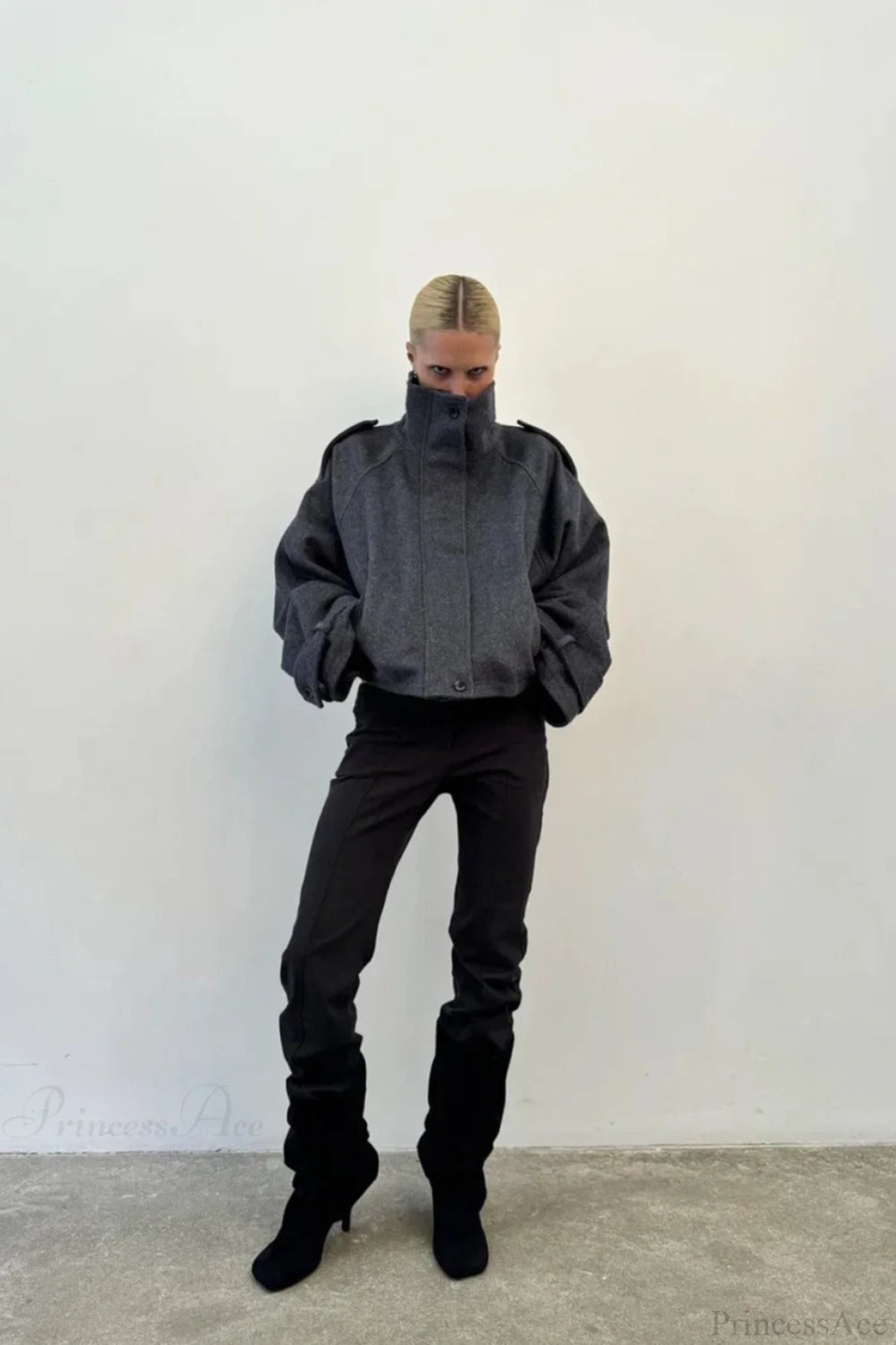 Women's Vintage Stand Collar Short Coat