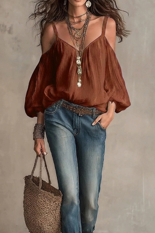 Off Shoulder Bohemian Blouse