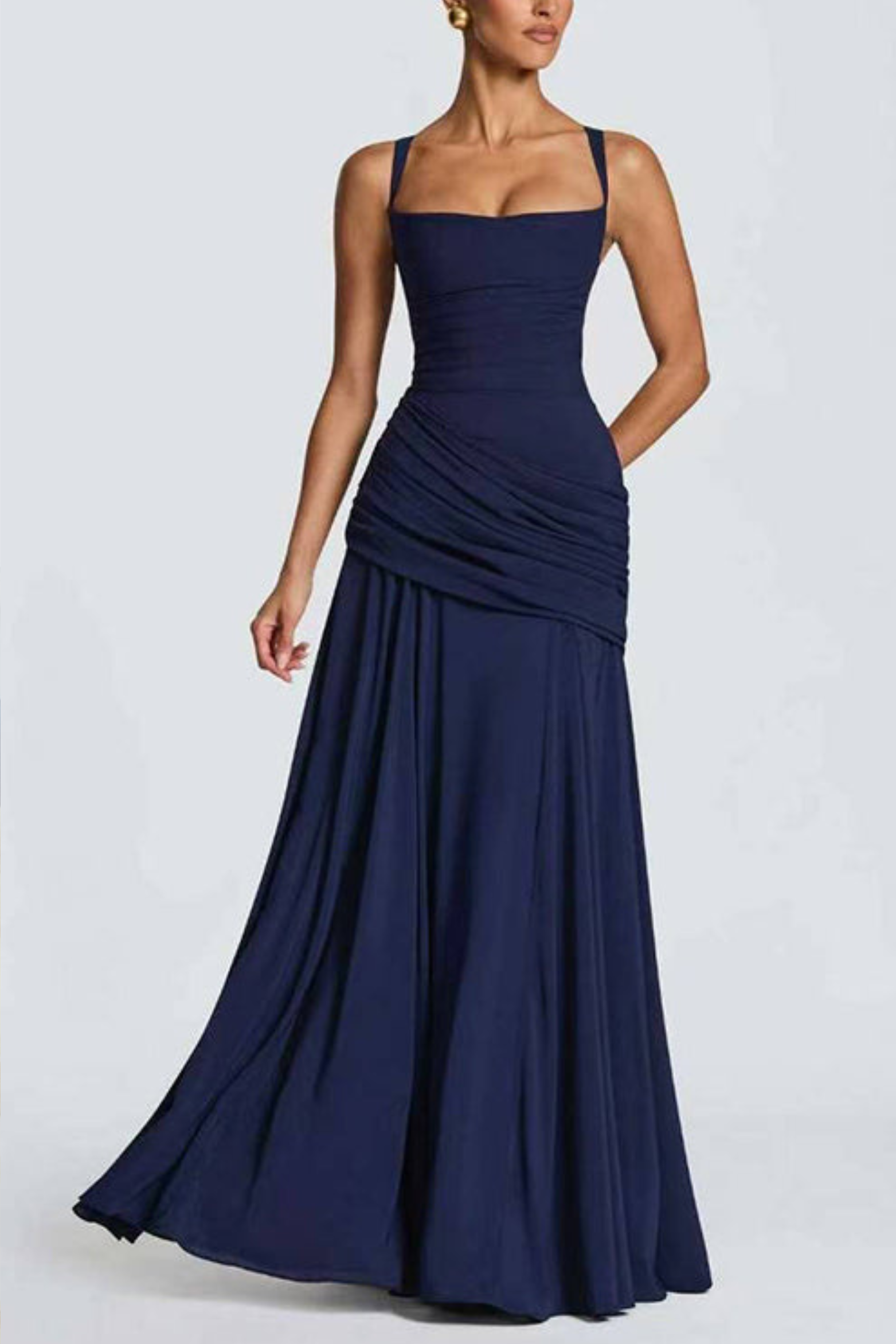 Sleeveless Criss Cross Back Maxi Dress